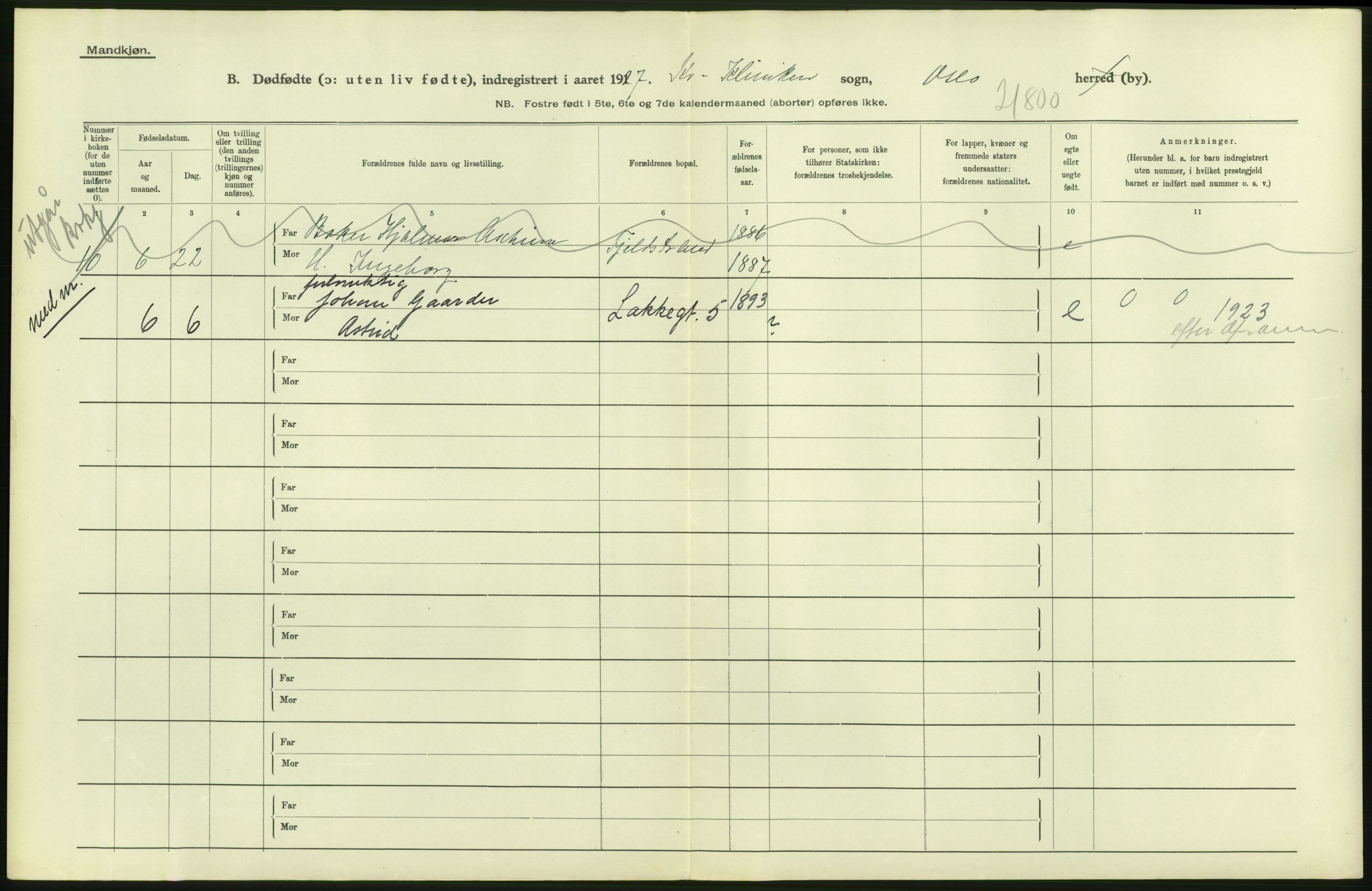 Statistisk sentralbyrå, Sosiodemografiske emner, Befolkning, AV/RA-S-2228/D/Df/Dfc/Dfcg/L0010: Oslo: Døde kvinner, dødfødte, 1927, s. 58