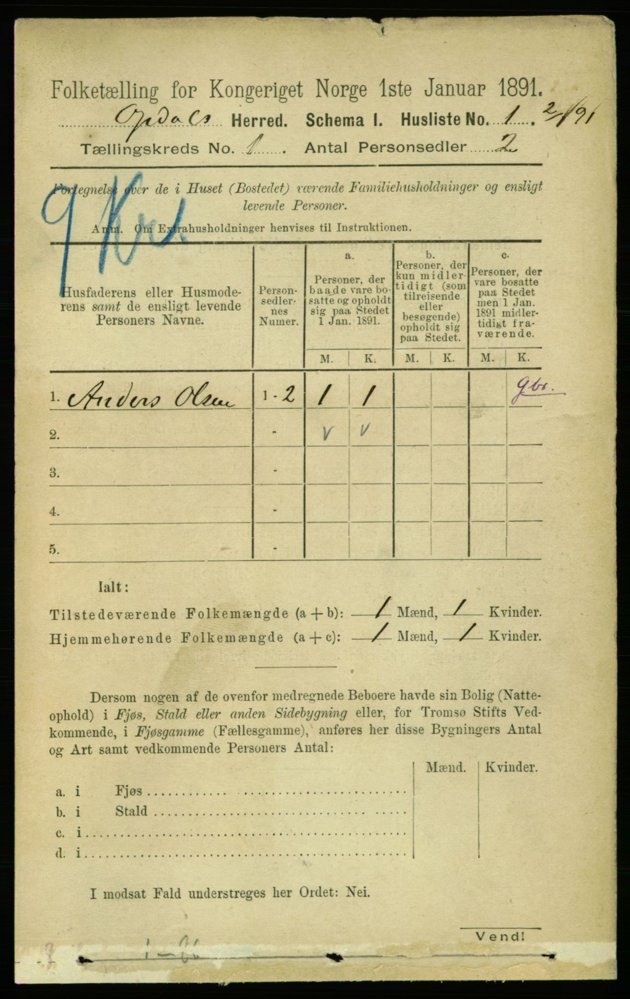 RA, Folketelling 1891 for 1634 Oppdal herred, 1891, s. 27