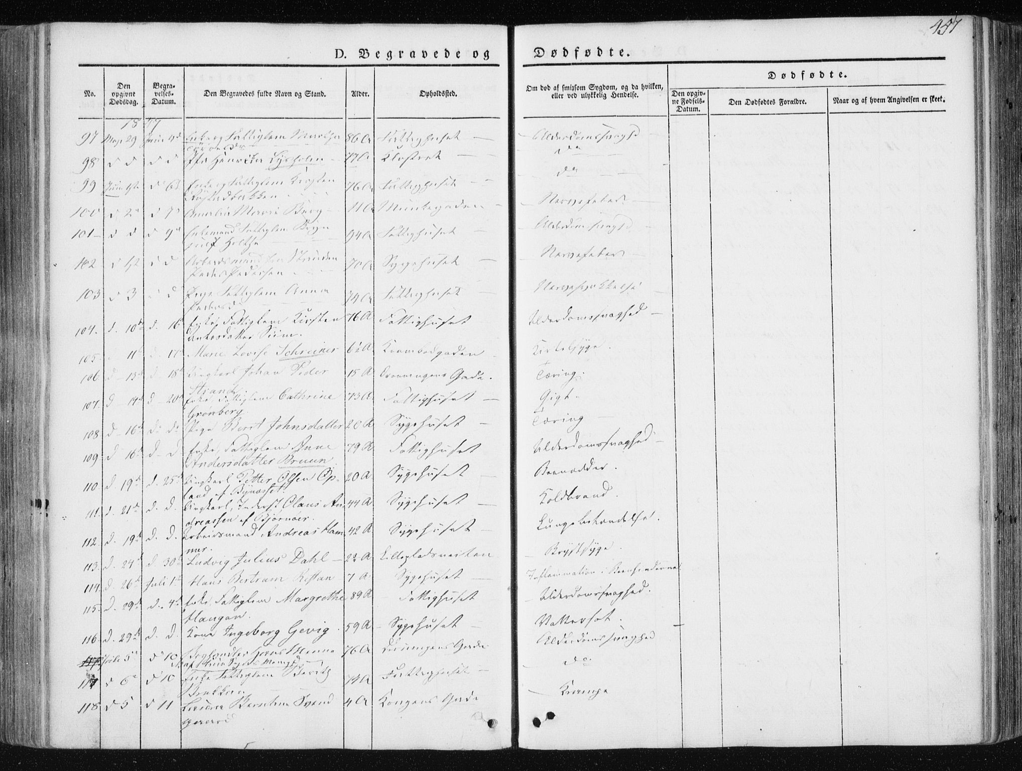 Ministerialprotokoller, klokkerbøker og fødselsregistre - Sør-Trøndelag, SAT/A-1456/601/L0049: Ministerialbok nr. 601A17, 1839-1847, s. 457