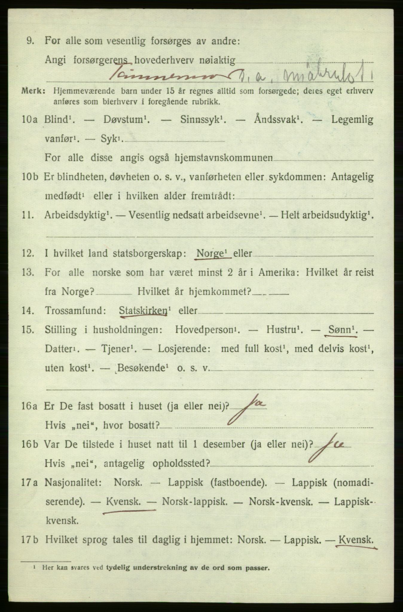 SATØ, Folketelling 1920 for 2020 Kistrand herred, 1920, s. 3387