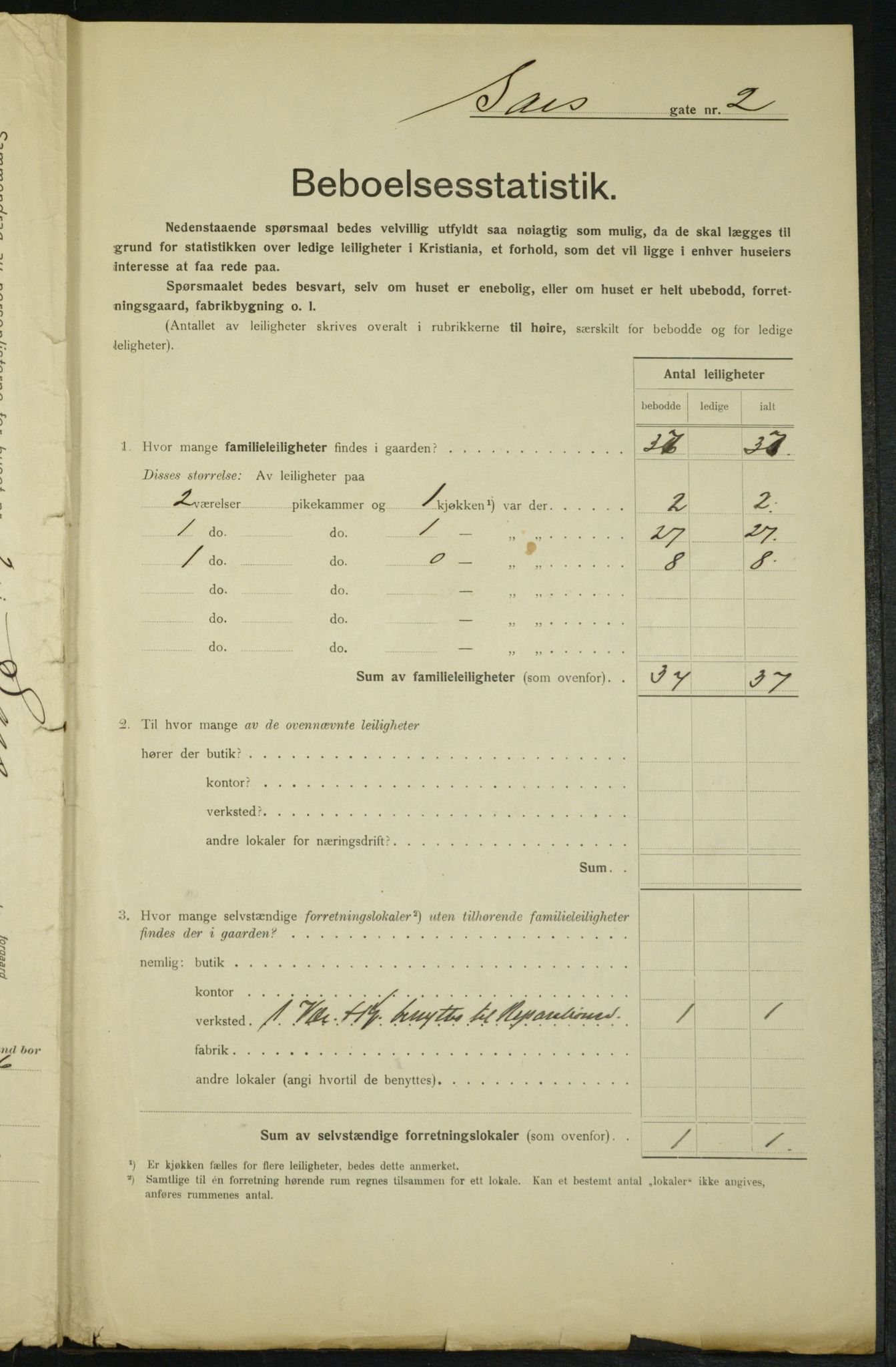 OBA, Kommunal folketelling 1.2.1915 for Kristiania, 1915, s. 88840