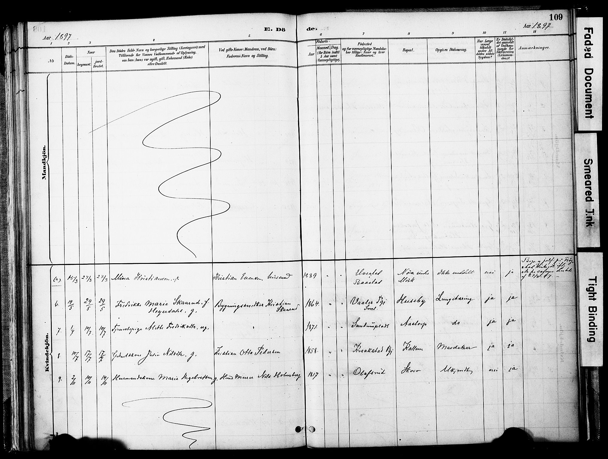 Spydeberg prestekontor Kirkebøker, SAO/A-10924/F/Fb/L0001: Ministerialbok nr. II 1, 1886-1907, s. 109