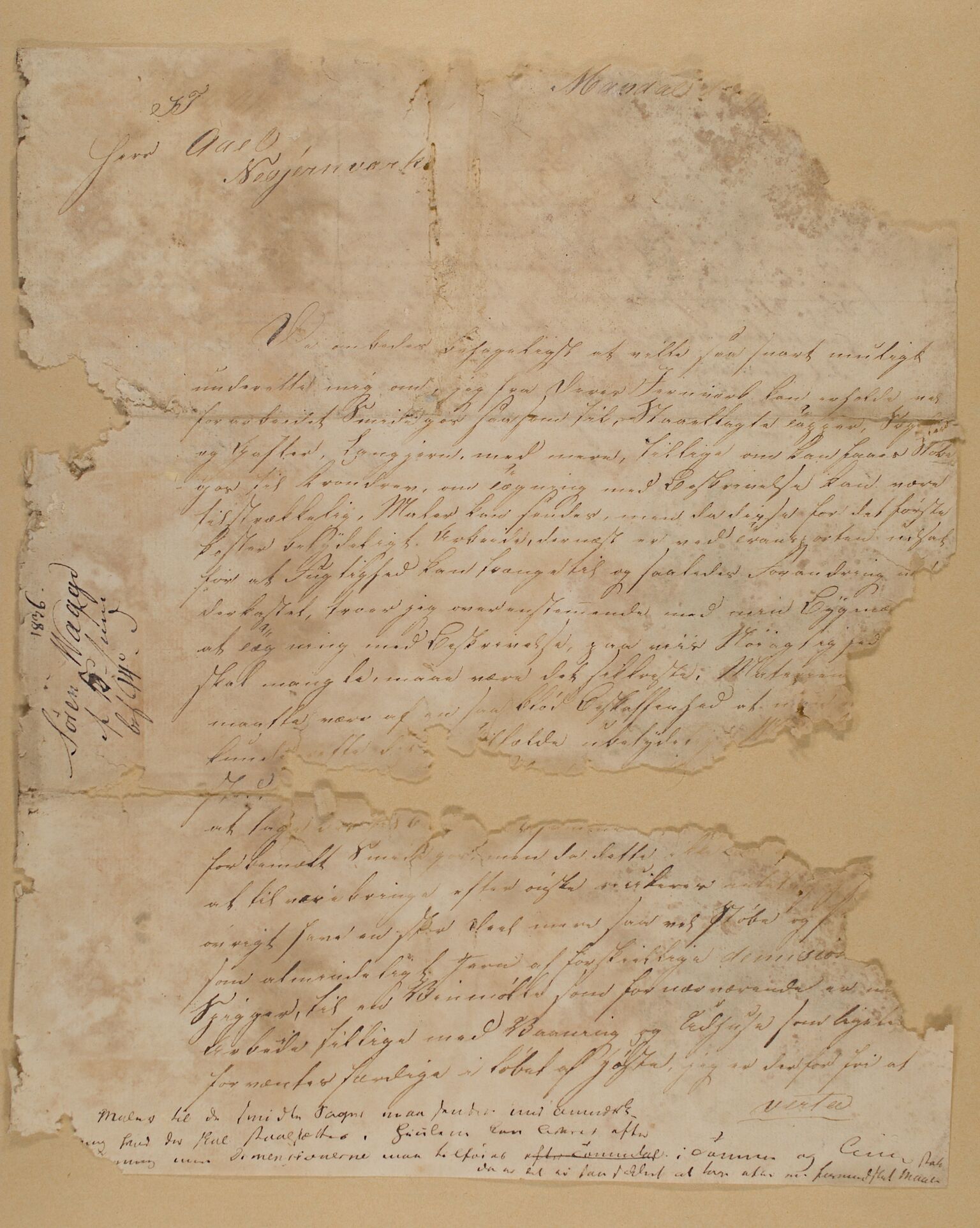 Familien Aalls privatarkiv , NESJ/NJM-005/E-00004/L0007: Inngående brev 1836, 1836