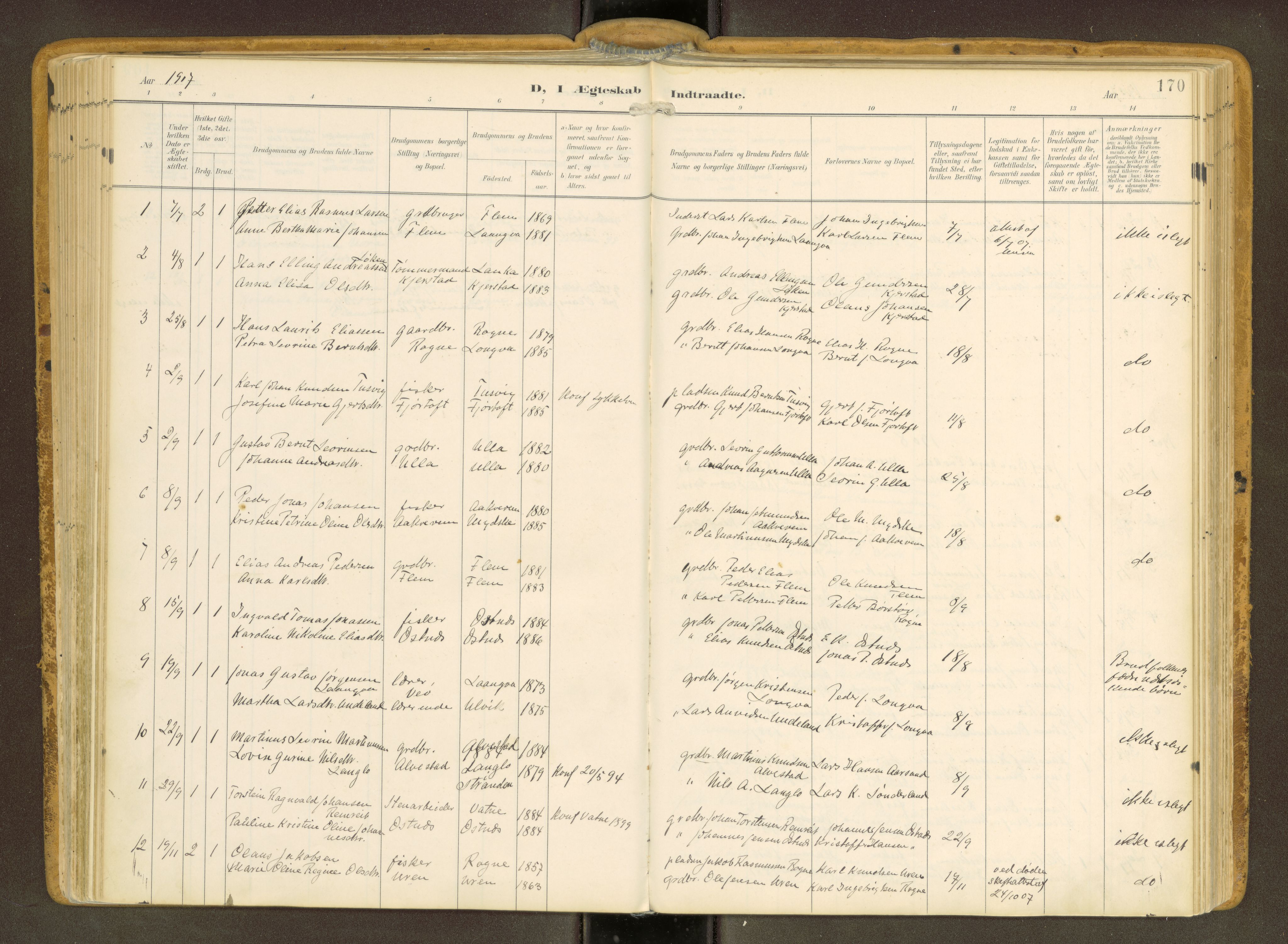 Ministerialprotokoller, klokkerbøker og fødselsregistre - Møre og Romsdal, AV/SAT-A-1454/536/L0517: Ministerialbok nr. 536A--, 1897-1917, s. 170