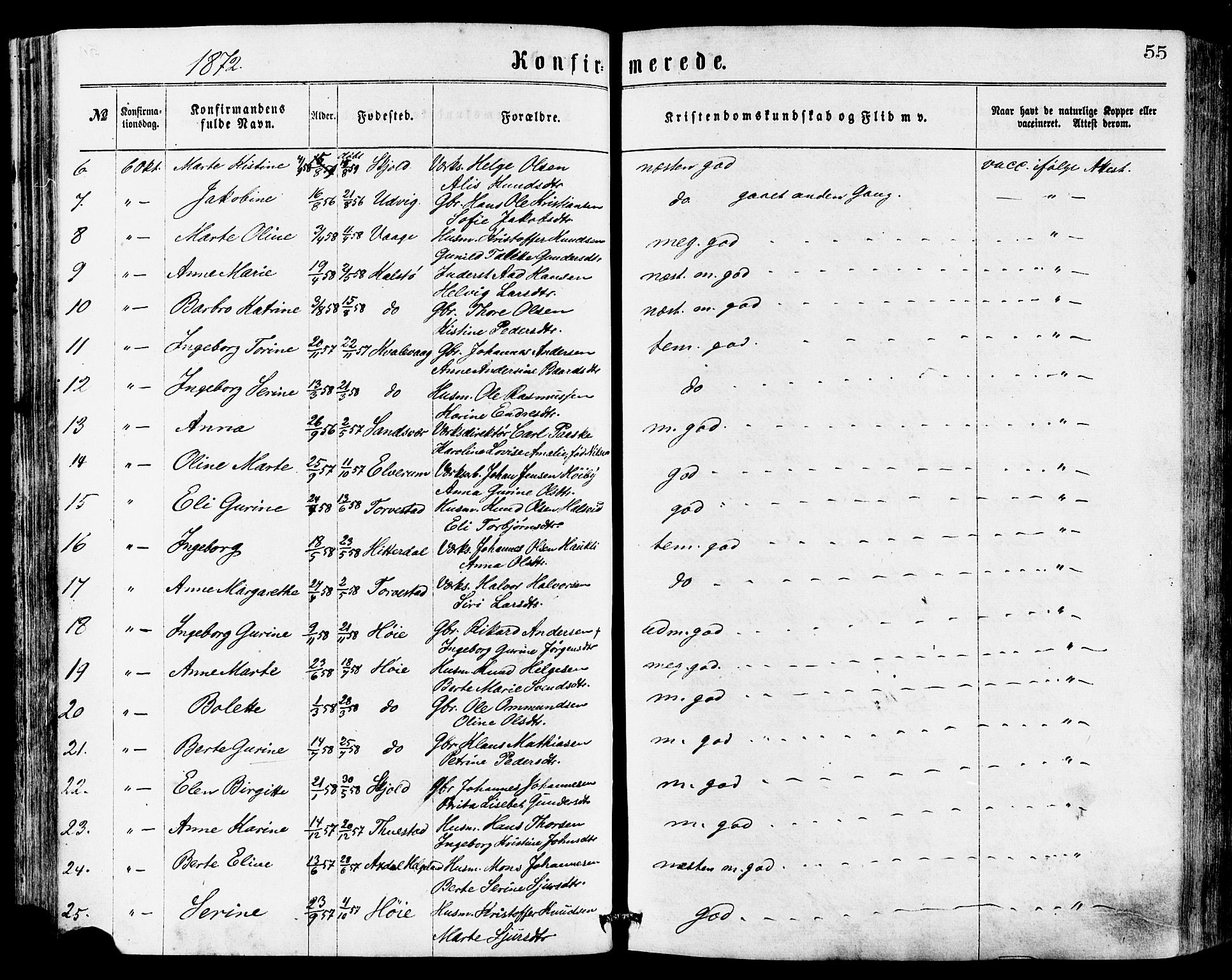 Avaldsnes sokneprestkontor, AV/SAST-A -101851/H/Ha/Haa/L0012: Ministerialbok nr. A 12, 1865-1880, s. 55