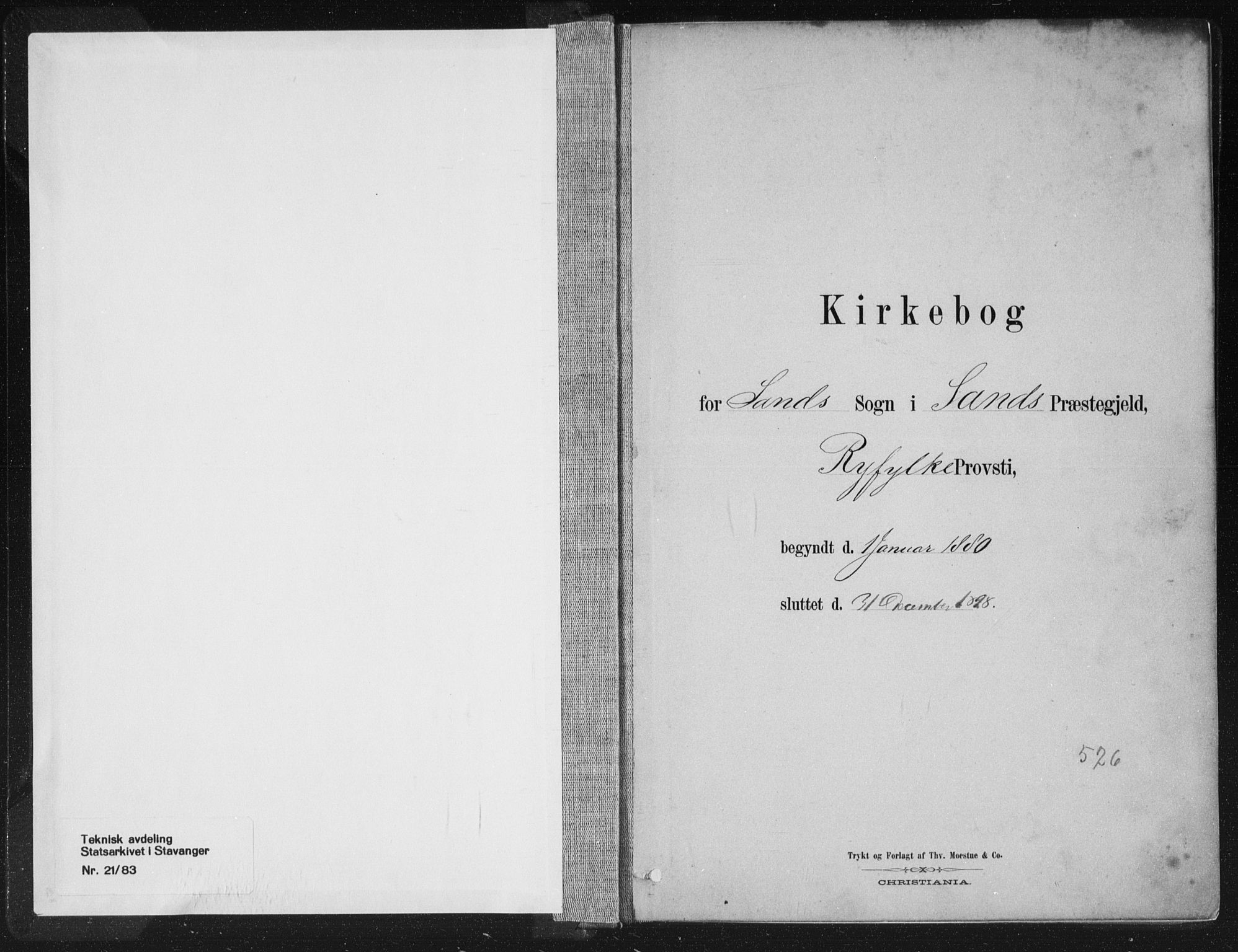 Sand sokneprestkontor, SAST/A-101848/01/III/L0005: Ministerialbok nr. A 5, 1880-1898