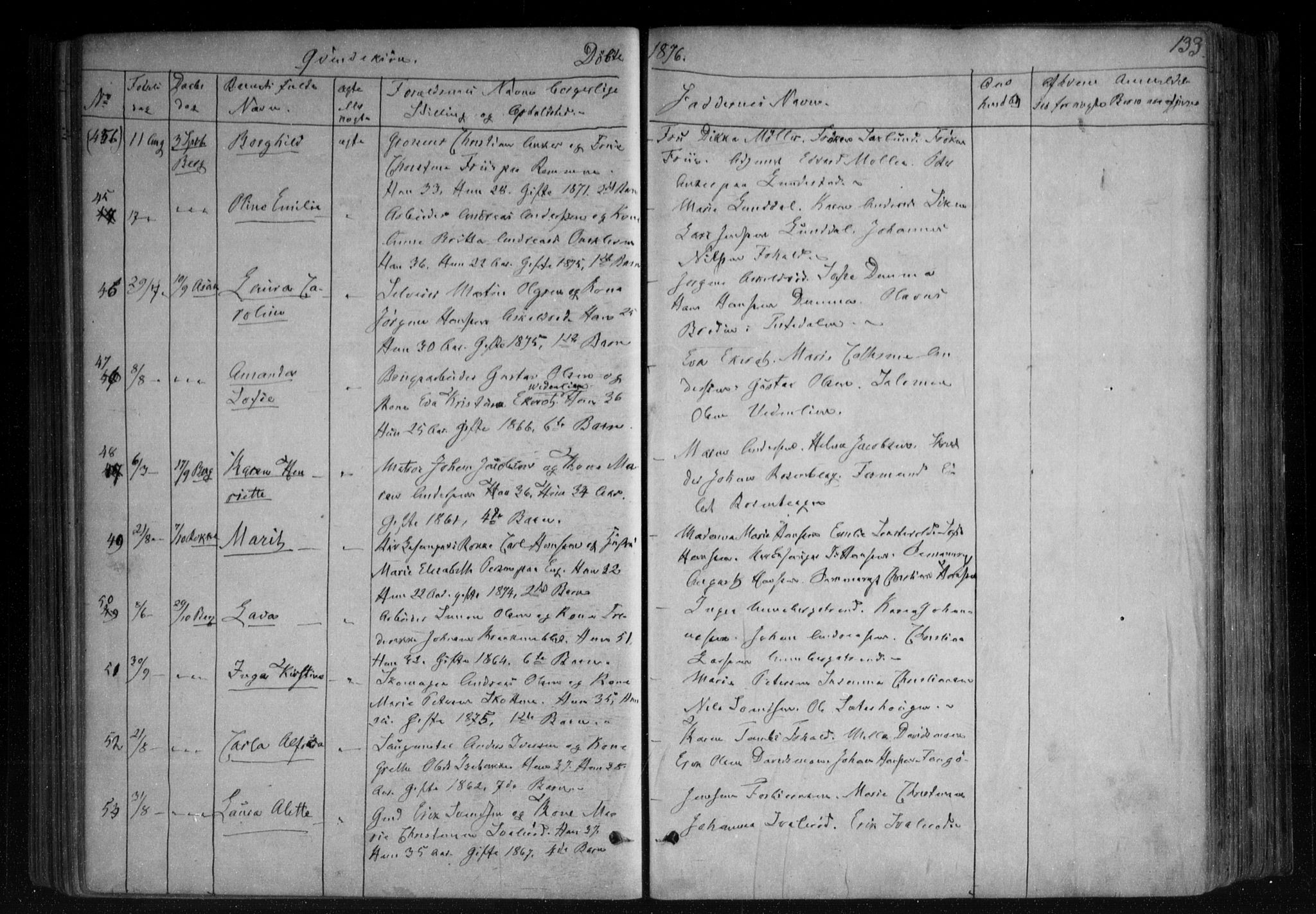 Berg prestekontor Kirkebøker, AV/SAO-A-10902/F/Fa/L0005: Ministerialbok nr. I 5, 1861-1877, s. 133