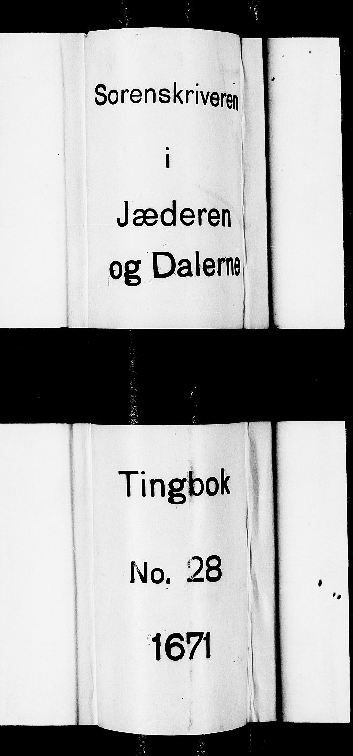 Jæren og Dalane sorenskriveri, SAST/A-100306/3/30/30BA/L0028: TINGBOK, 1671