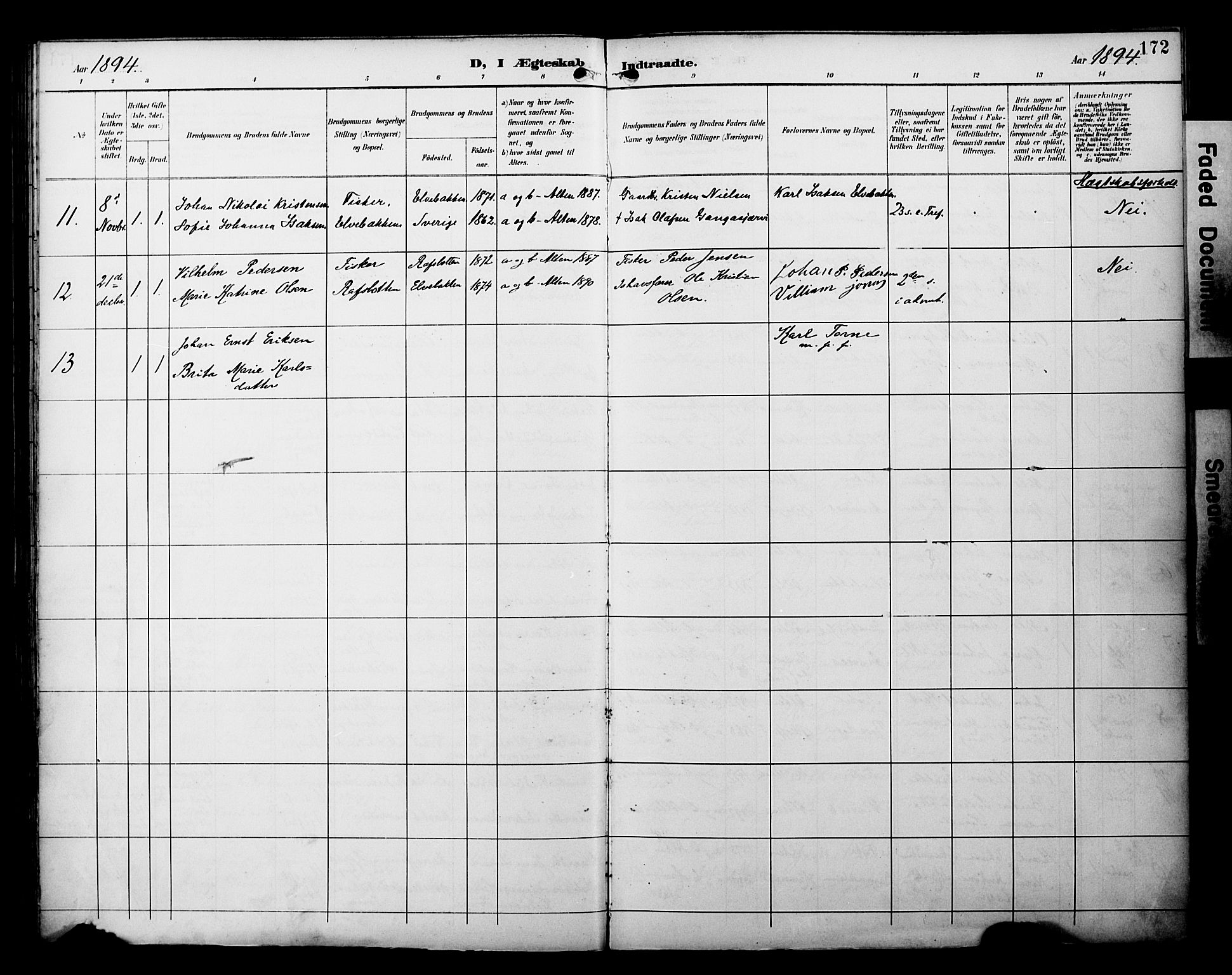 Alta sokneprestkontor, AV/SATØ-S-1338/H/Ha/L0003.kirke: Ministerialbok nr. 3, 1892-1904, s. 172