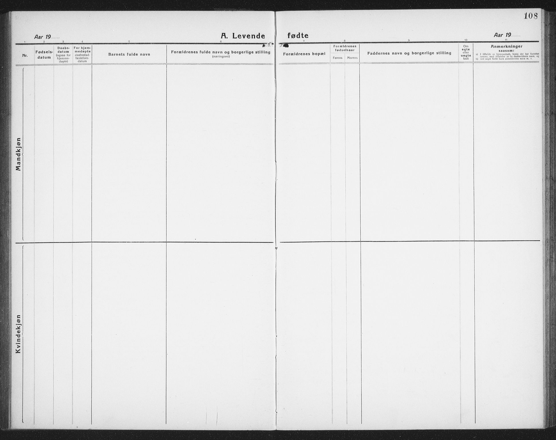 Ministerialprotokoller, klokkerbøker og fødselsregistre - Nordland, AV/SAT-A-1459/872/L1049: Klokkerbok nr. 872C05, 1920-1938, s. 108