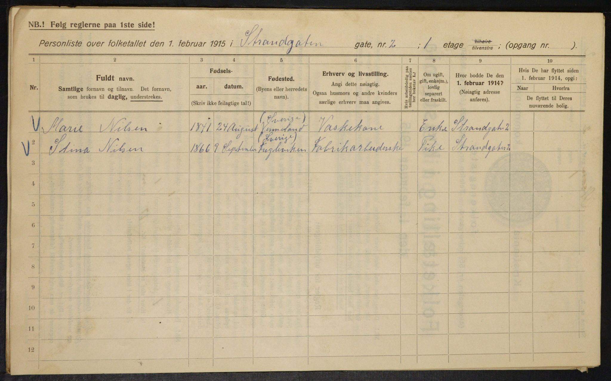 OBA, Kommunal folketelling 1.2.1915 for Kristiania, 1915, s. 103847