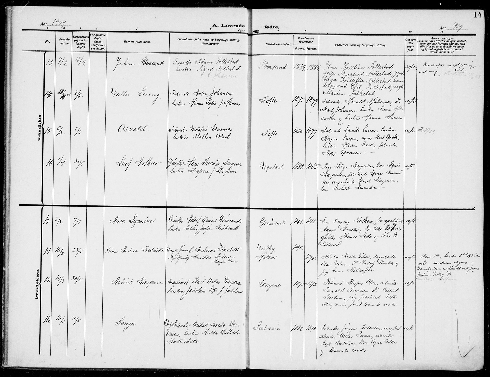 Hurum kirkebøker, AV/SAKO-A-229/F/Fa/L0016: Ministerialbok nr. 16, 1899-1918, s. 14