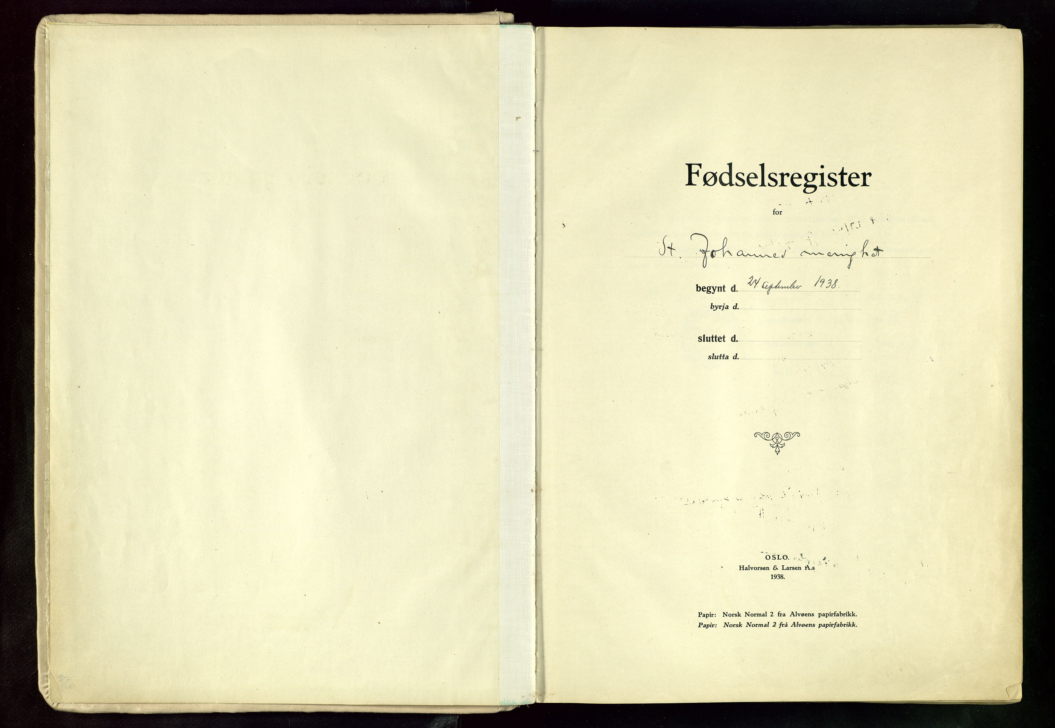 St. Johannes sokneprestkontor, SAST/A-101814/002/A/L0005: Fødselsregister nr. 5, 1938-1946