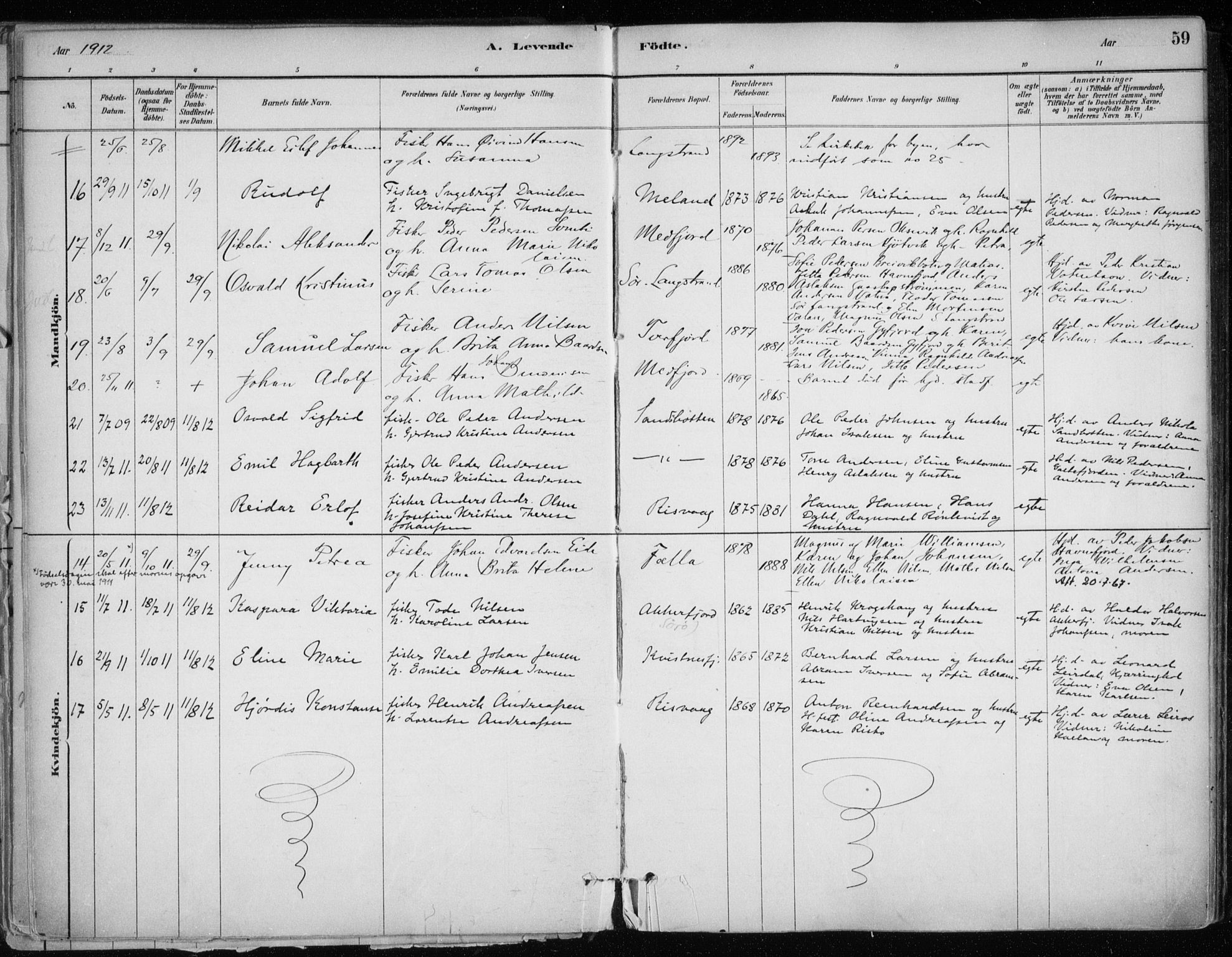 Hammerfest sokneprestkontor, AV/SATØ-S-1347/H/Ha/L0013.kirke: Ministerialbok nr. 13, 1898-1917, s. 59