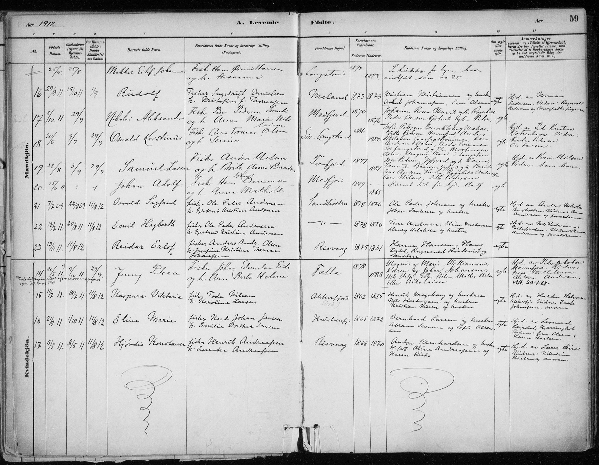 Hammerfest sokneprestkontor, SATØ/S-1347/H/Ha/L0013.kirke: Ministerialbok nr. 13, 1898-1917, s. 59