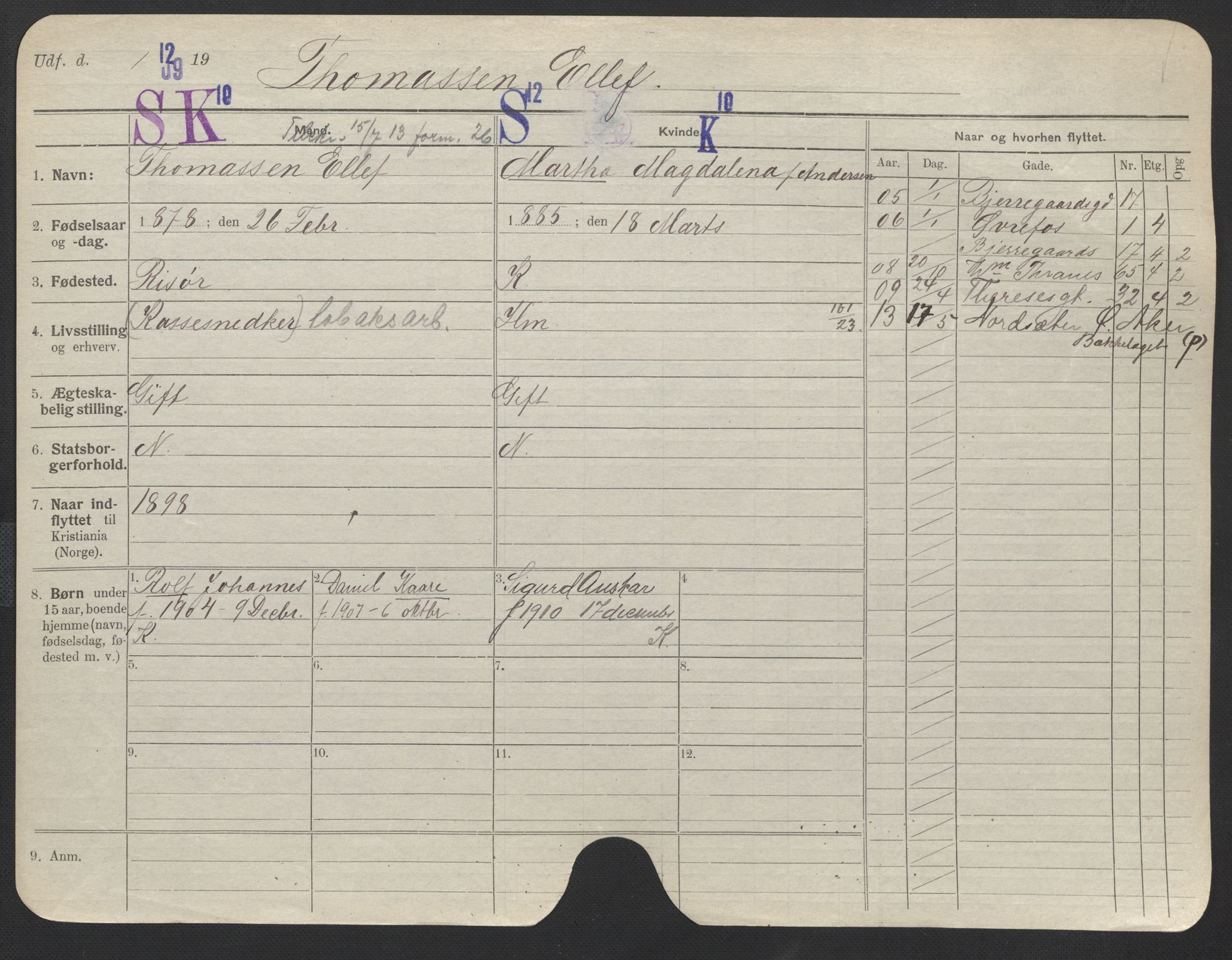 Oslo folkeregister, Registerkort, SAO/A-11715/F/Fa/Fac/L0011: Menn, 1906-1914, s. 152a