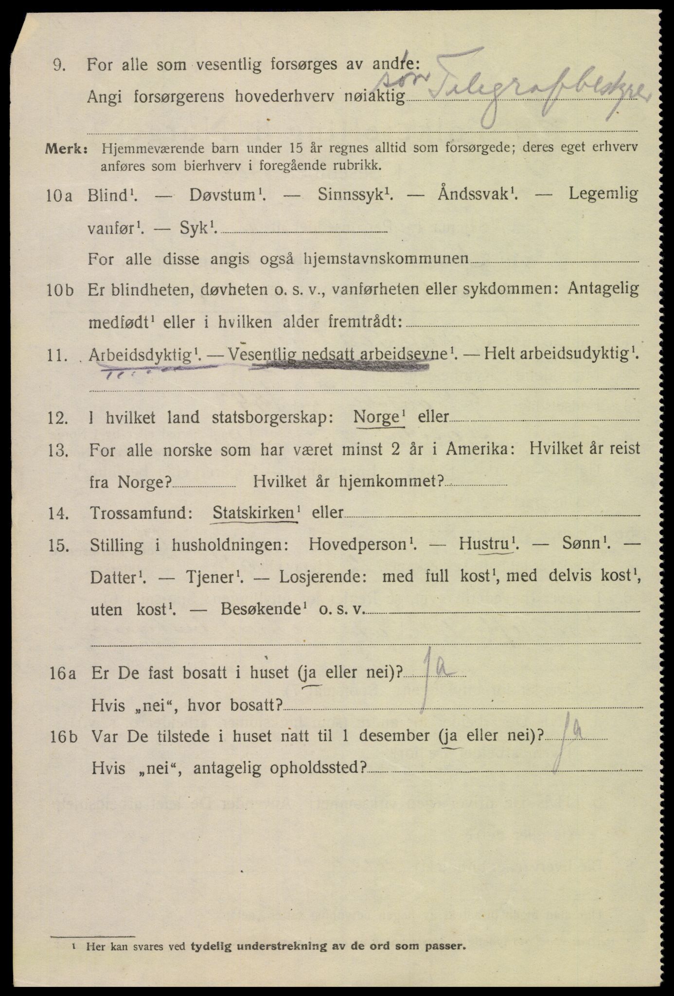 SAK, Folketelling 1920 for 1002 Mandal ladested, 1920, s. 6822