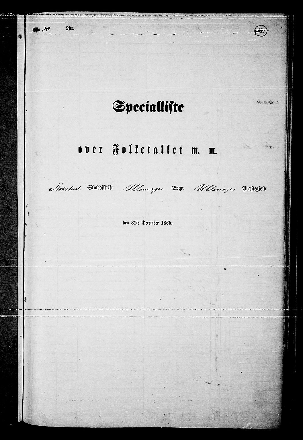 RA, Folketelling 1865 for 0235P Ullensaker prestegjeld, 1865, s. 157
