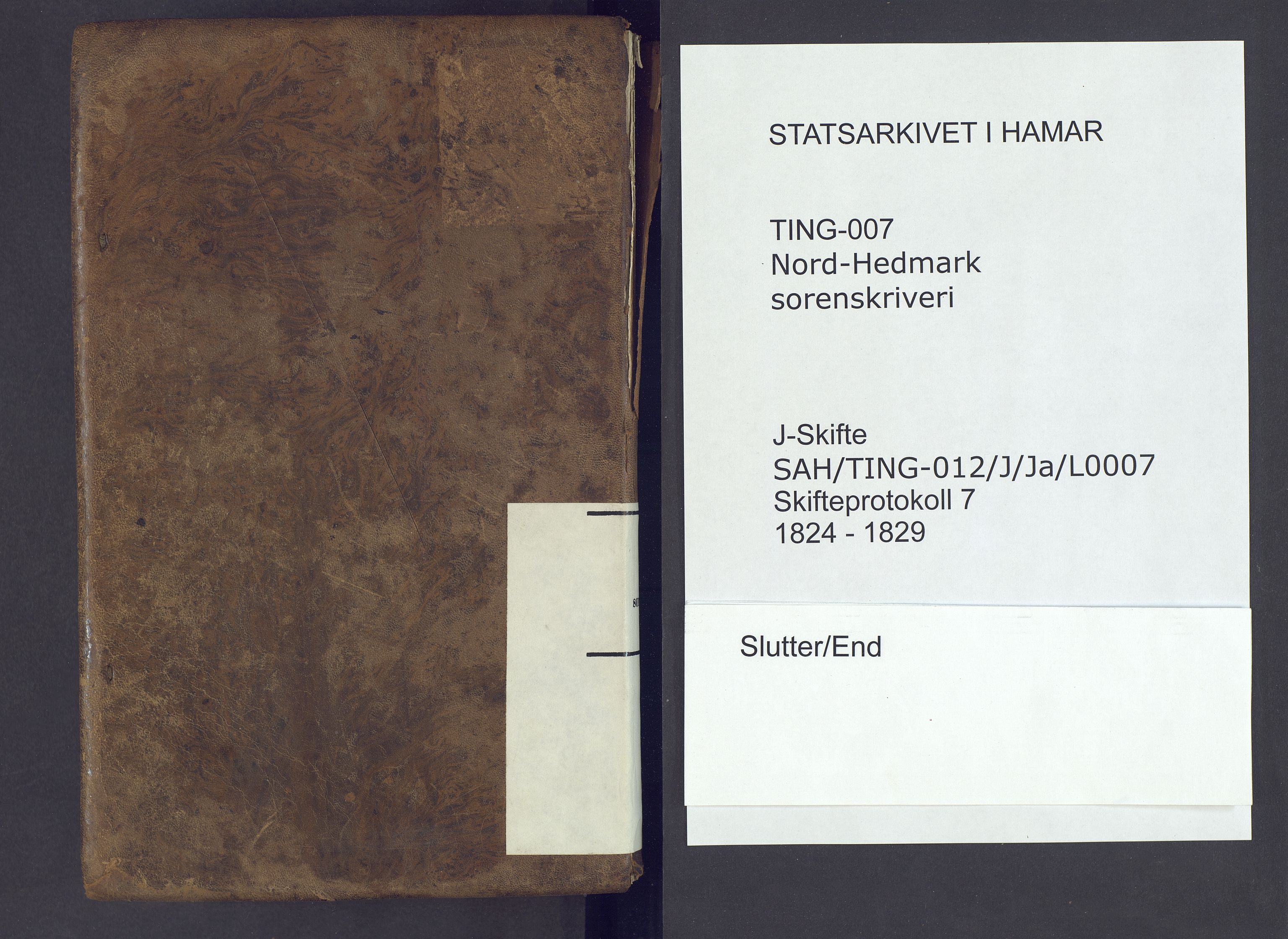 Nord-Hedmark sorenskriveri, AV/SAH-TING-012/J/Ja/L0007: Skifteprotokoll, 1824-1829
