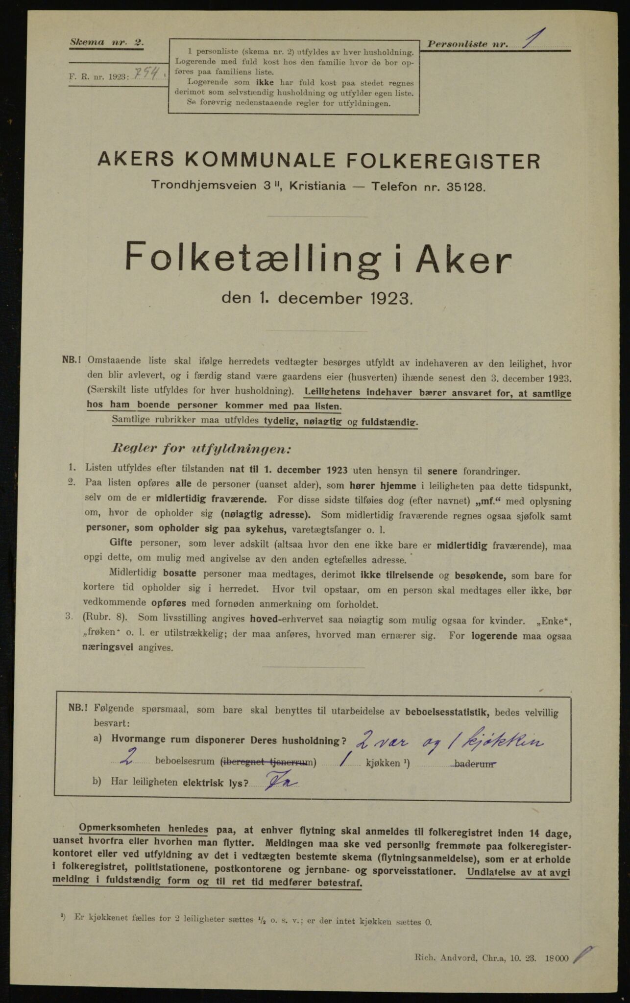 , Kommunal folketelling 1.12.1923 for Aker, 1923, s. 41268