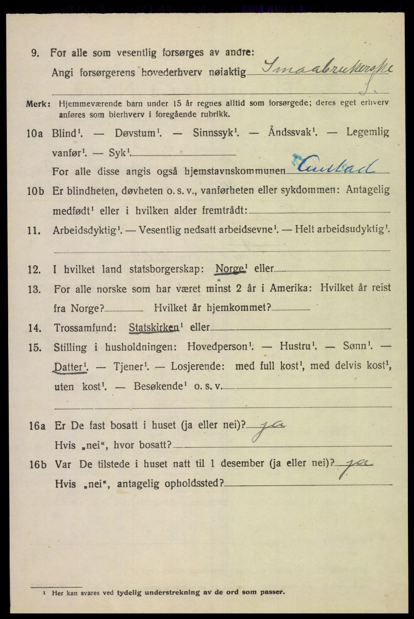 SAK, Folketelling 1920 for 1031 Austad herred, 1920, s. 1386