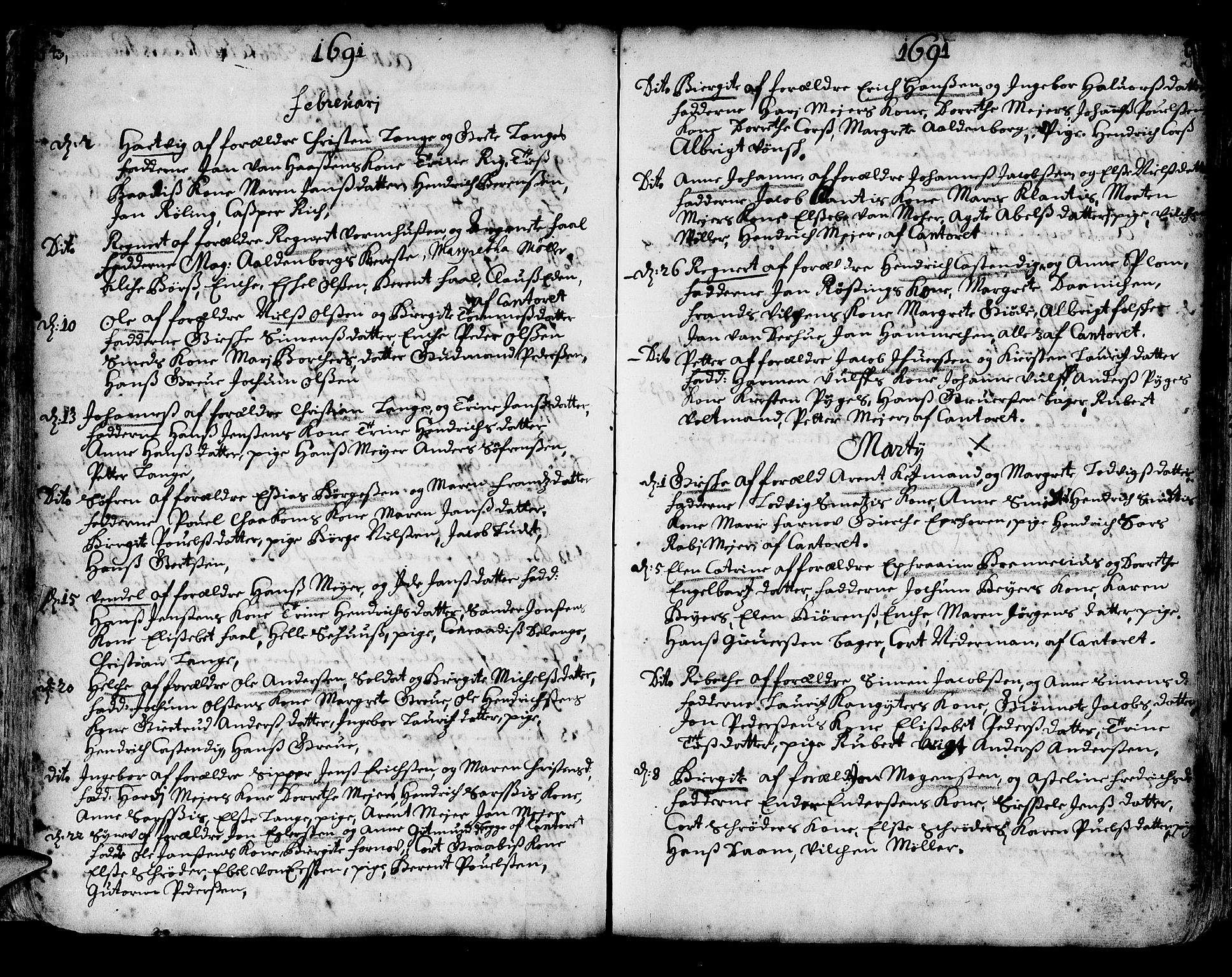 Korskirken sokneprestembete, SAB/A-76101/H/Haa/L0002: Ministerialbok nr. A 2, 1688-1697, s. 64-65