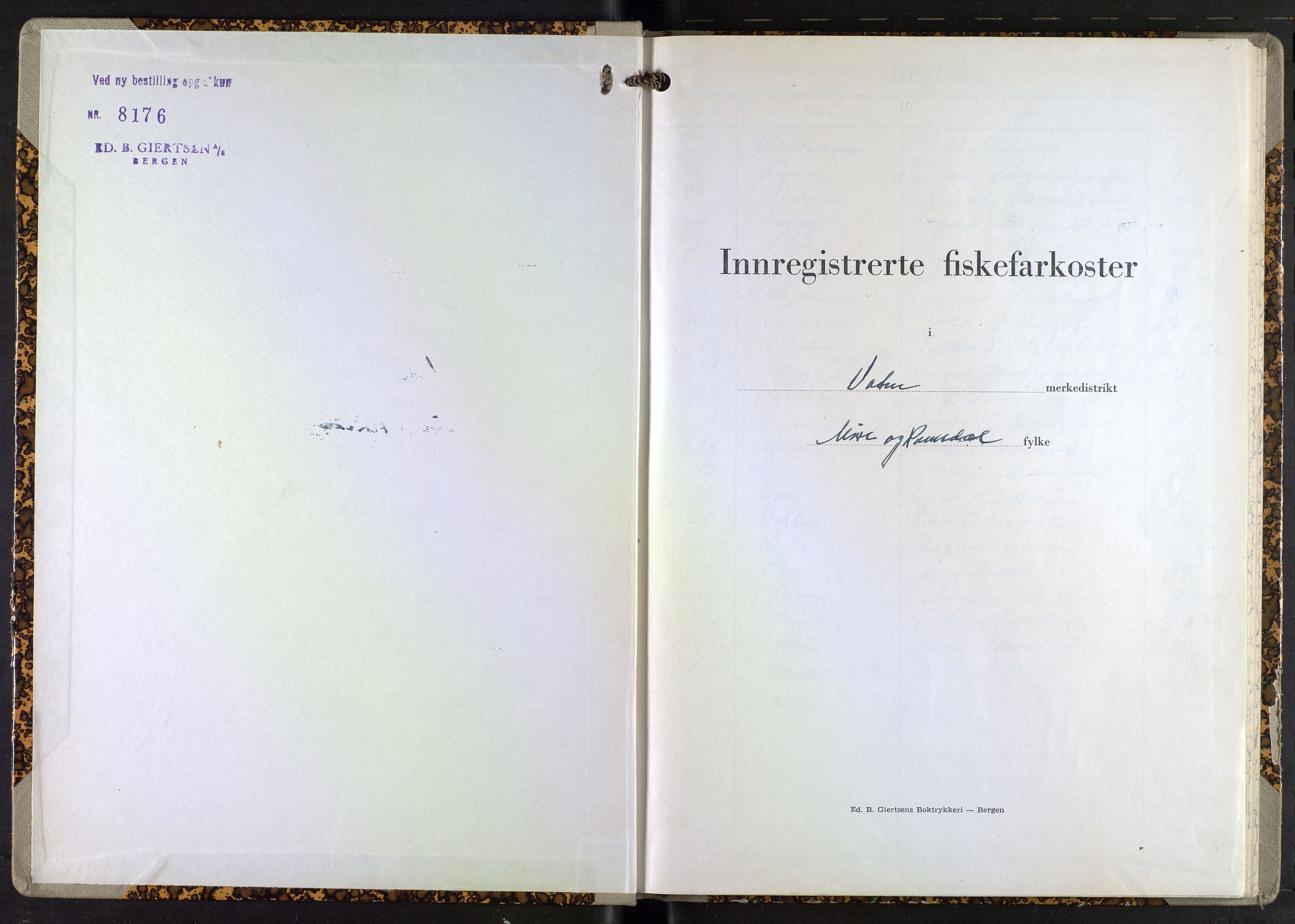 Fiskeridirektoratet - 1 Adm. ledelse - 13 Båtkontoret, AV/SAB-A-2003/I/Ia/Iaf/L0124: 135.0659/3 Merkeprotokoll - Vatne, 1960-1964