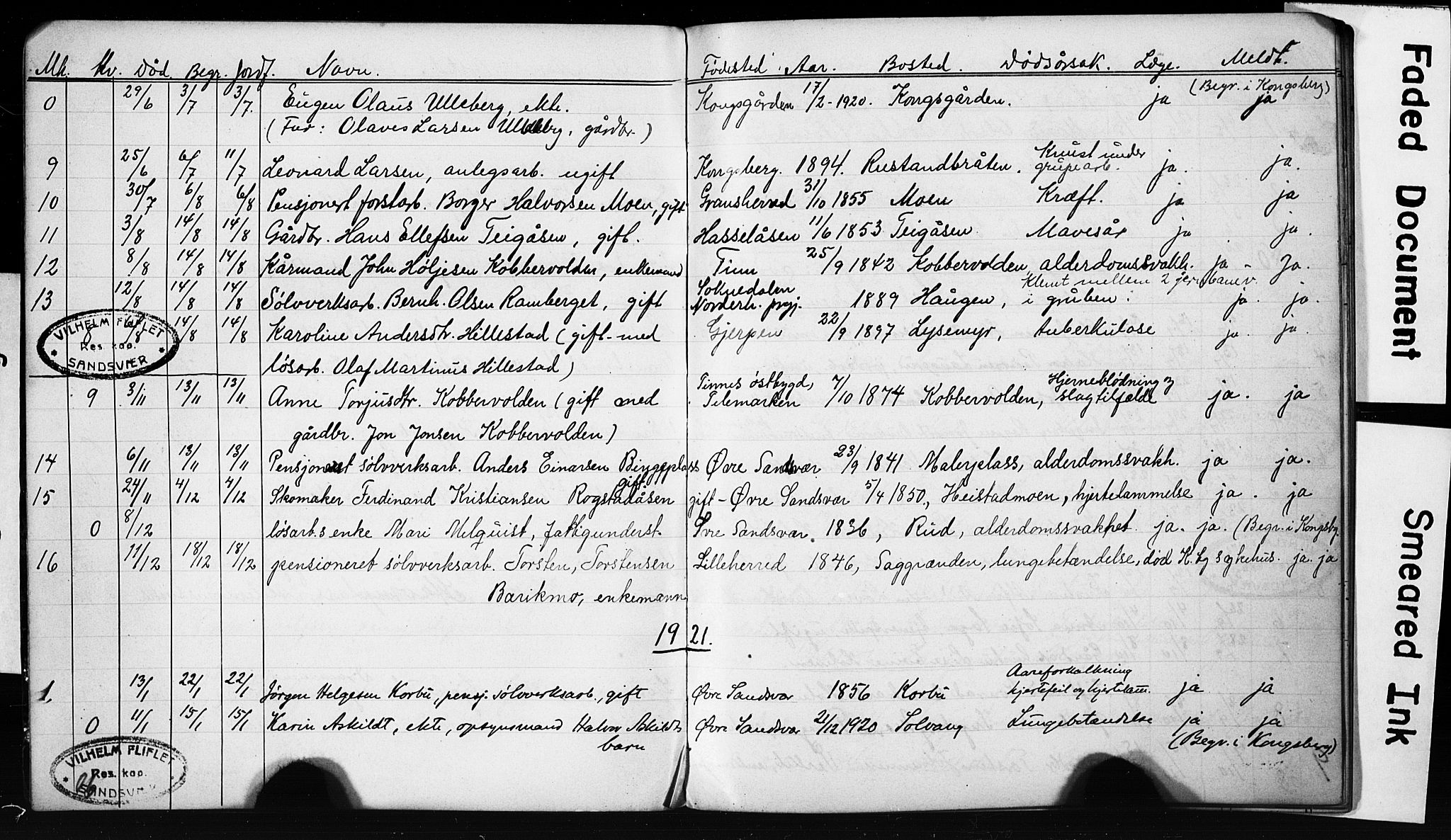 Sandsvær kirkebøker, SAKO/A-244/G/Gd/L0004b: Klokkerbok nr. IV 4B, 1918-1925, s. 90