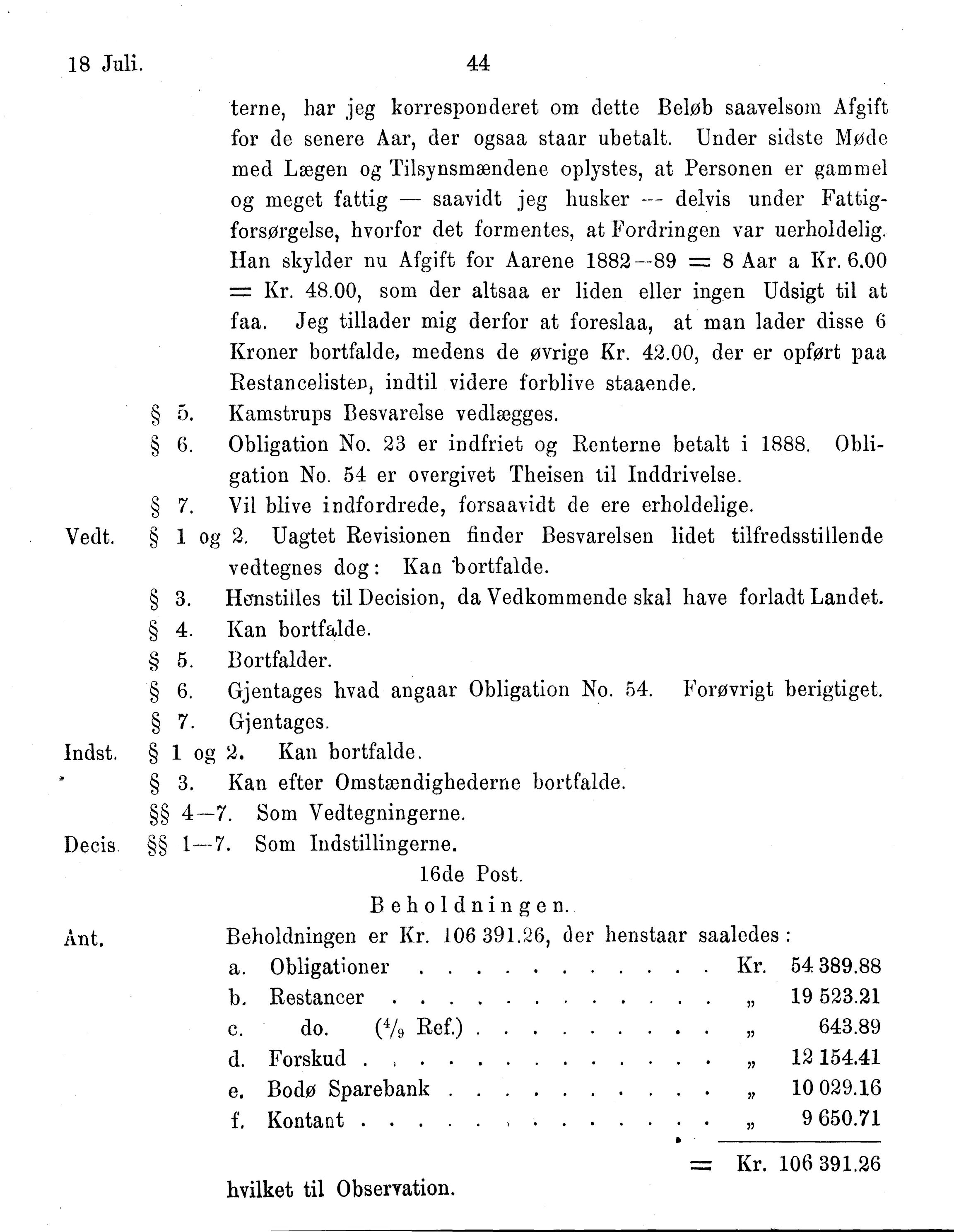 Nordland Fylkeskommune. Fylkestinget, AIN/NFK-17/176/A/Ac/L0015: Fylkestingsforhandlinger 1886-1890, 1886-1890