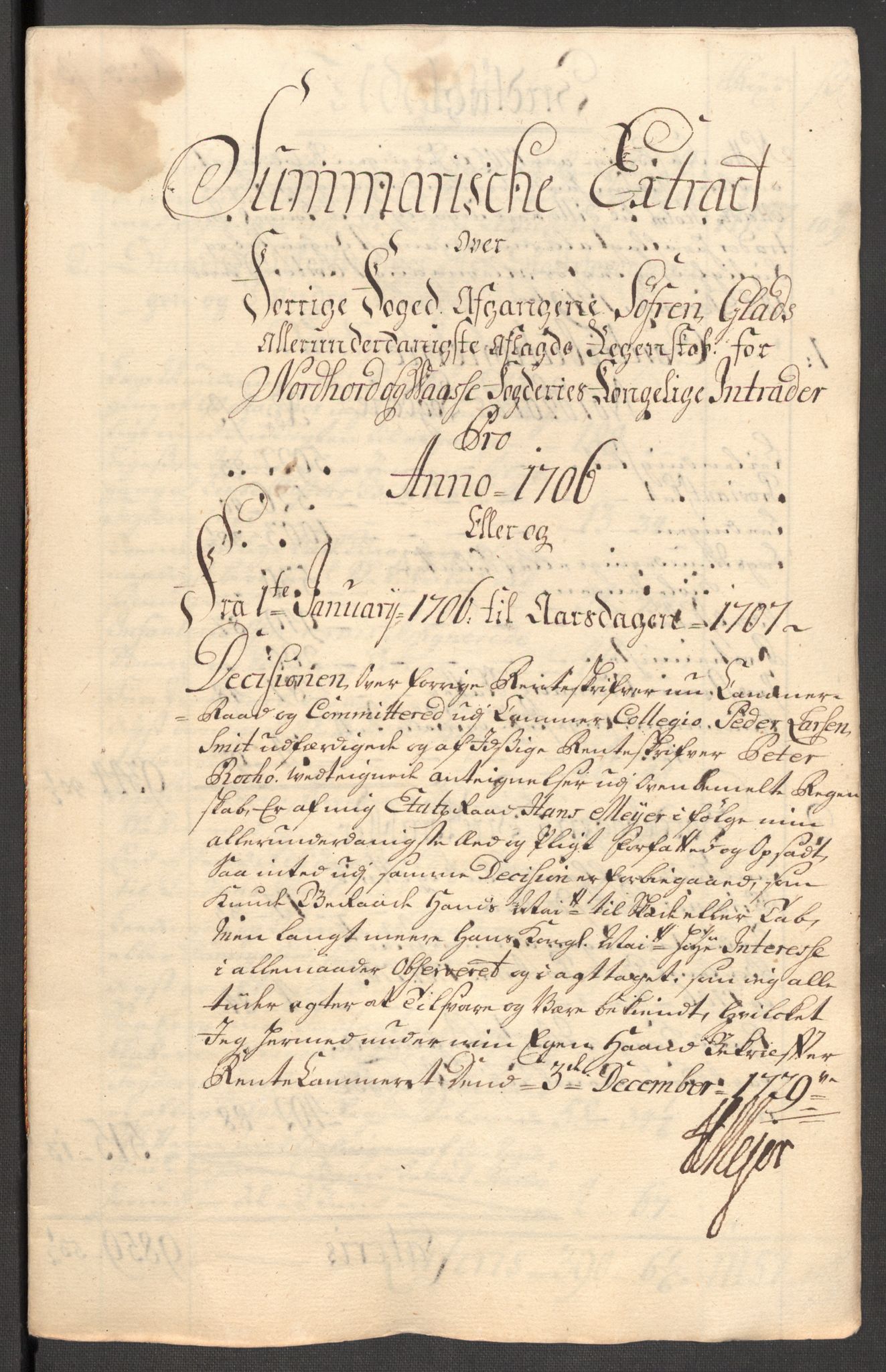 Rentekammeret inntil 1814, Reviderte regnskaper, Fogderegnskap, RA/EA-4092/R51/L3188: Fogderegnskap Nordhordland og Voss, 1706-1707, s. 20