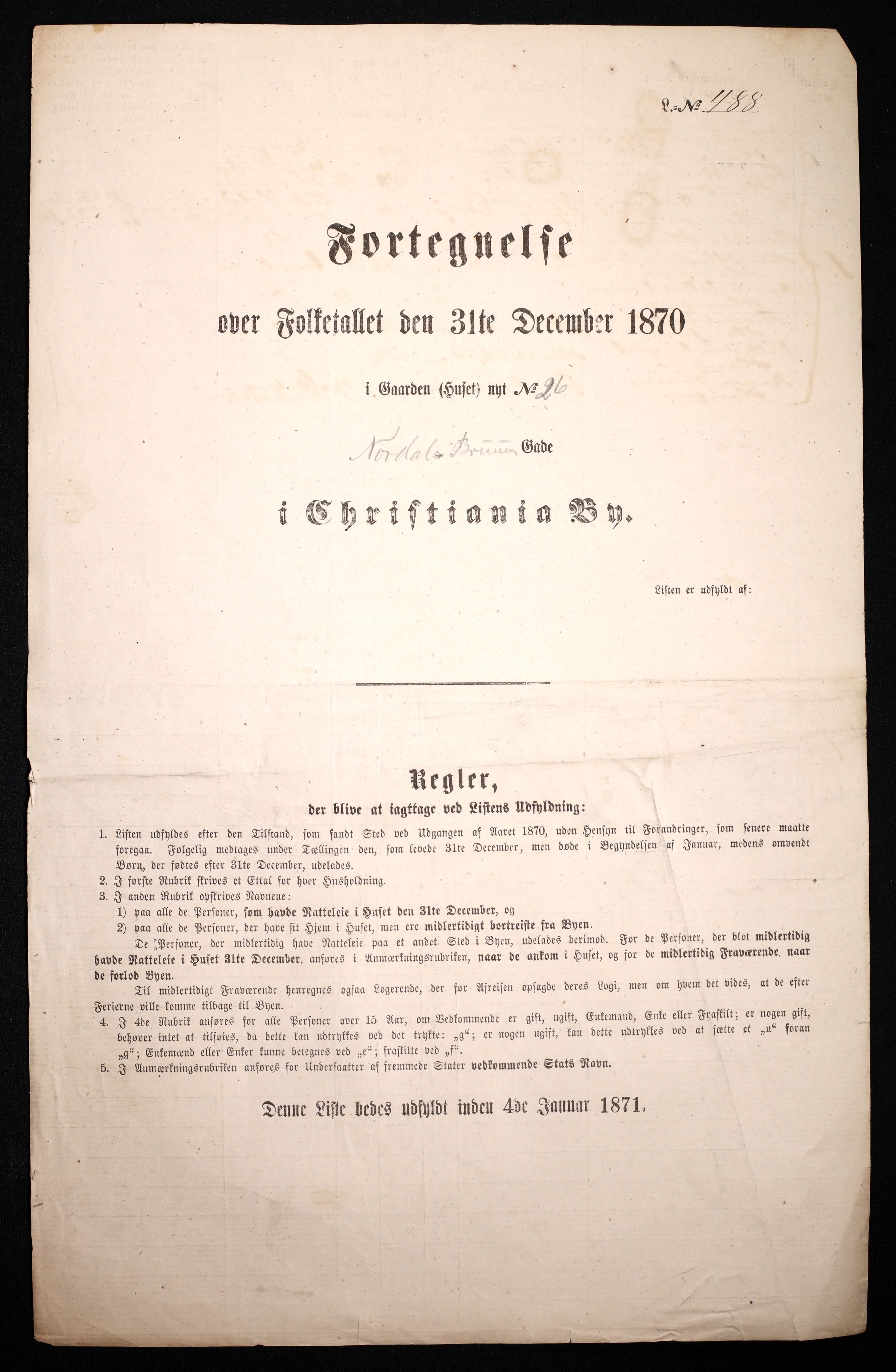 RA, Folketelling 1870 for 0301 Kristiania kjøpstad, 1870, s. 2520