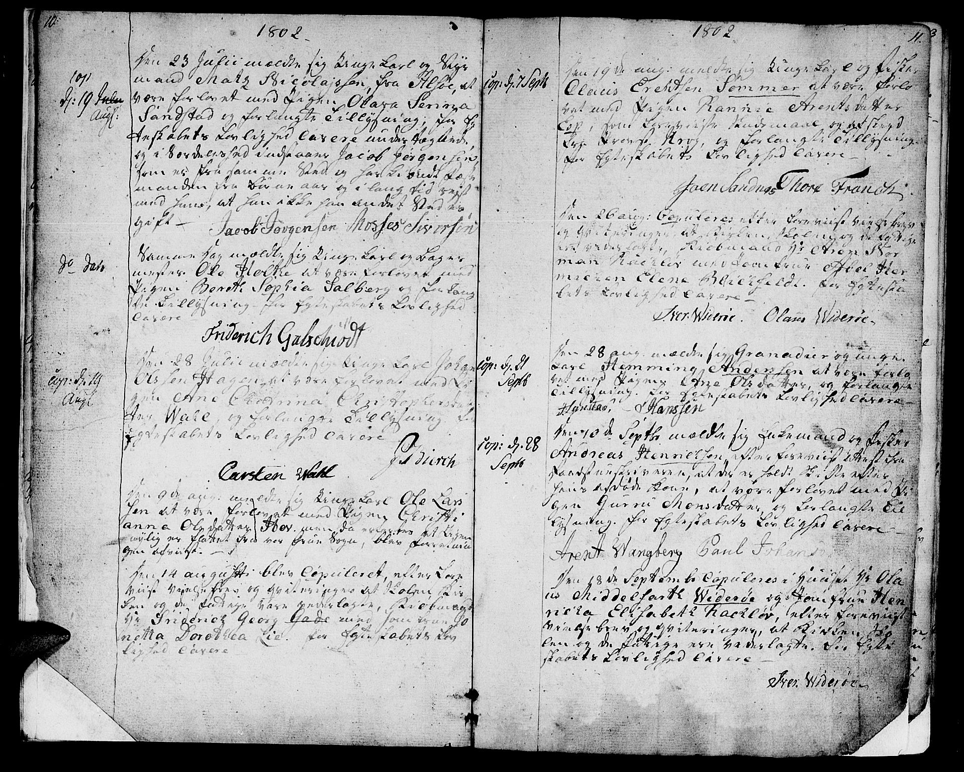 Ministerialprotokoller, klokkerbøker og fødselsregistre - Sør-Trøndelag, AV/SAT-A-1456/601/L0042: Ministerialbok nr. 601A10, 1802-1830, s. 10-11