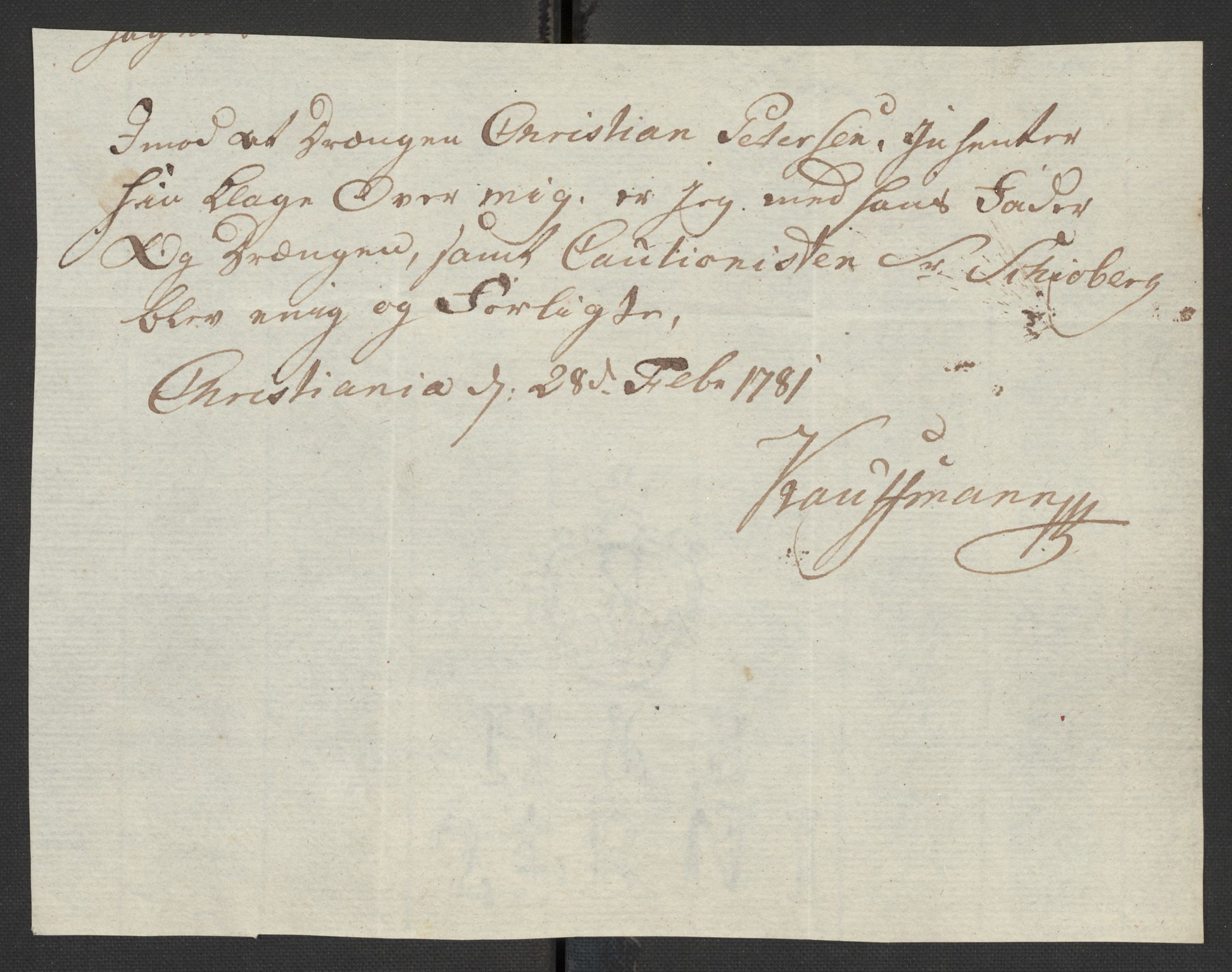 Oslo politidistrikt, AV/SAO-A-10085/D/Da/L0003: Innkomne brev, pro memoria m.v., 1781, s. 301