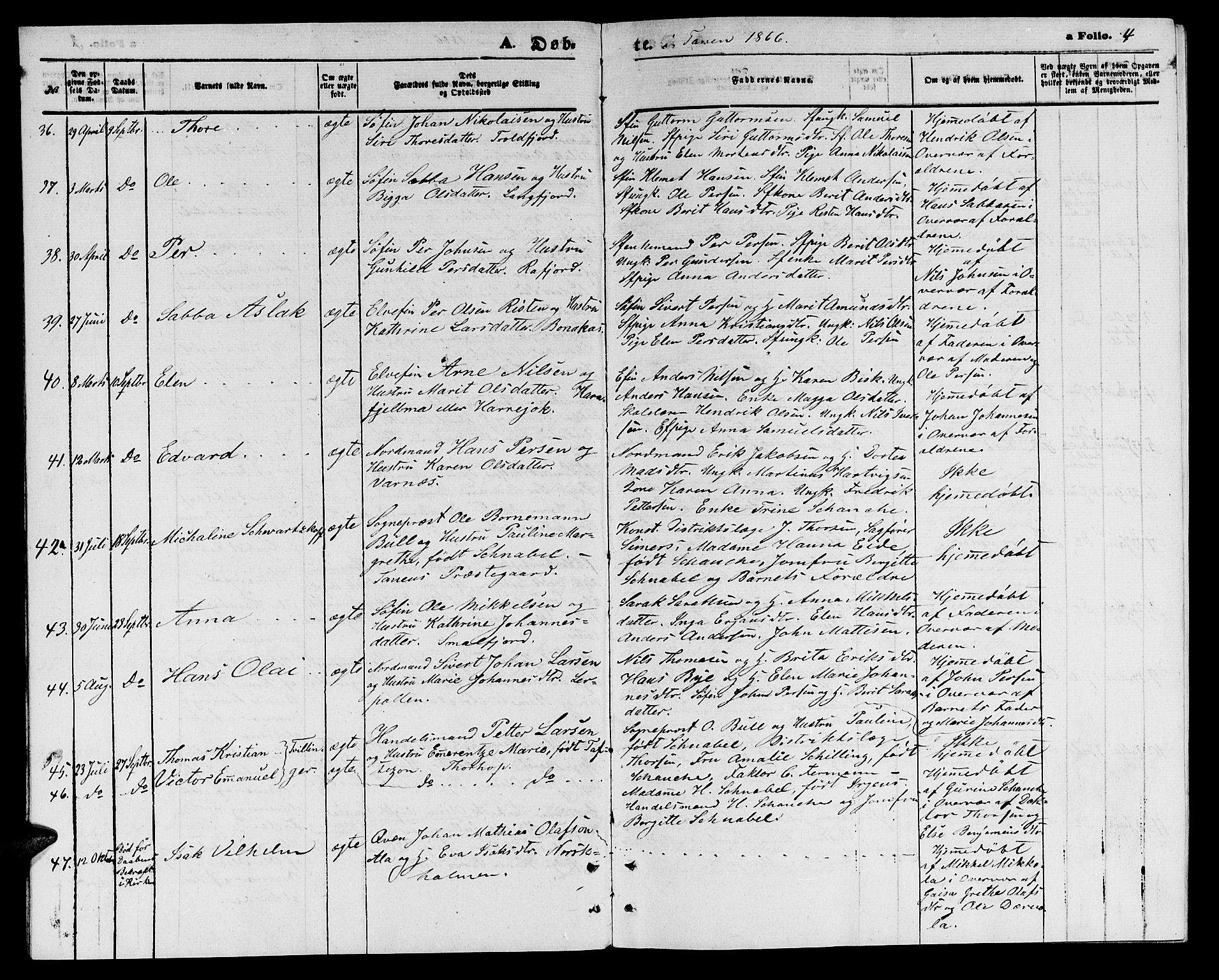 Tana sokneprestkontor, AV/SATØ-S-1334/H/Hb/L0002klokker: Klokkerbok nr. 2 /1, 1866-1877, s. 4