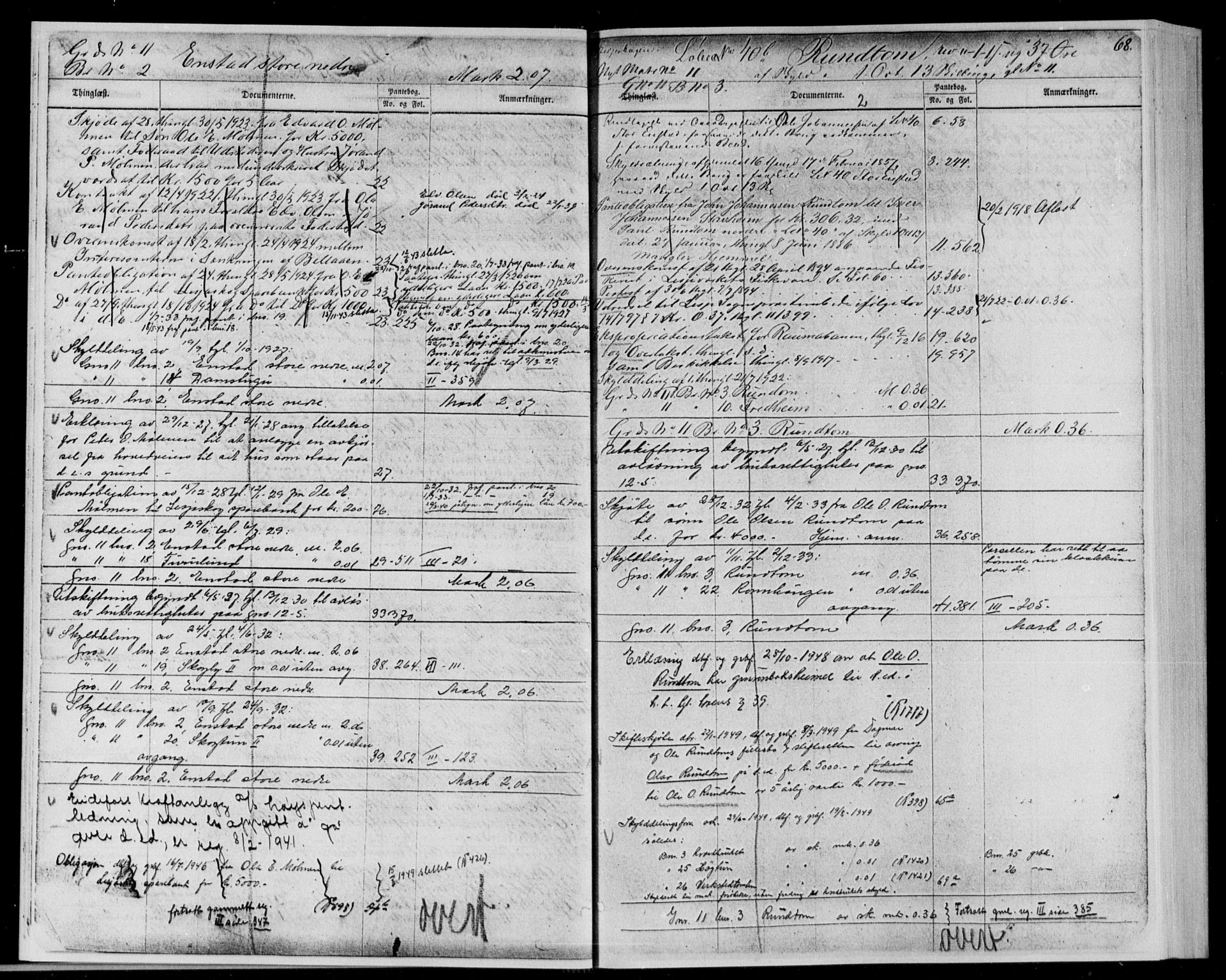 Nord-Gudbrandsdal tingrett, AV/SAH-TING-002/H/Ha/Hac/L0001: Panteregister nr. 1, 1863-1950, s. 68