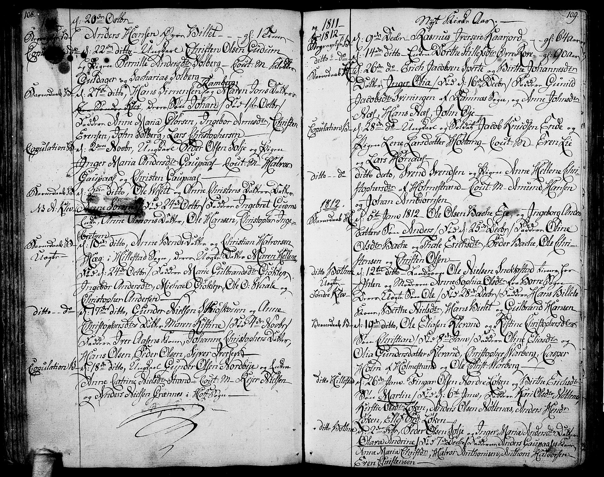 Botne kirkebøker, AV/SAKO-A-340/F/Fa/L0003: Ministerialbok nr. I 3 /1, 1792-1844, s. 108-109