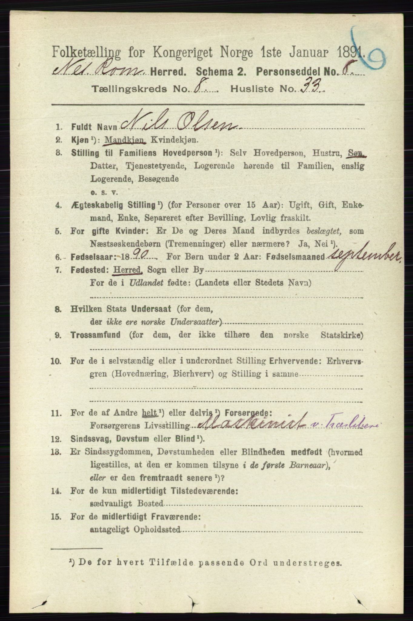 RA, Folketelling 1891 for 0236 Nes herred, 1891, s. 4810
