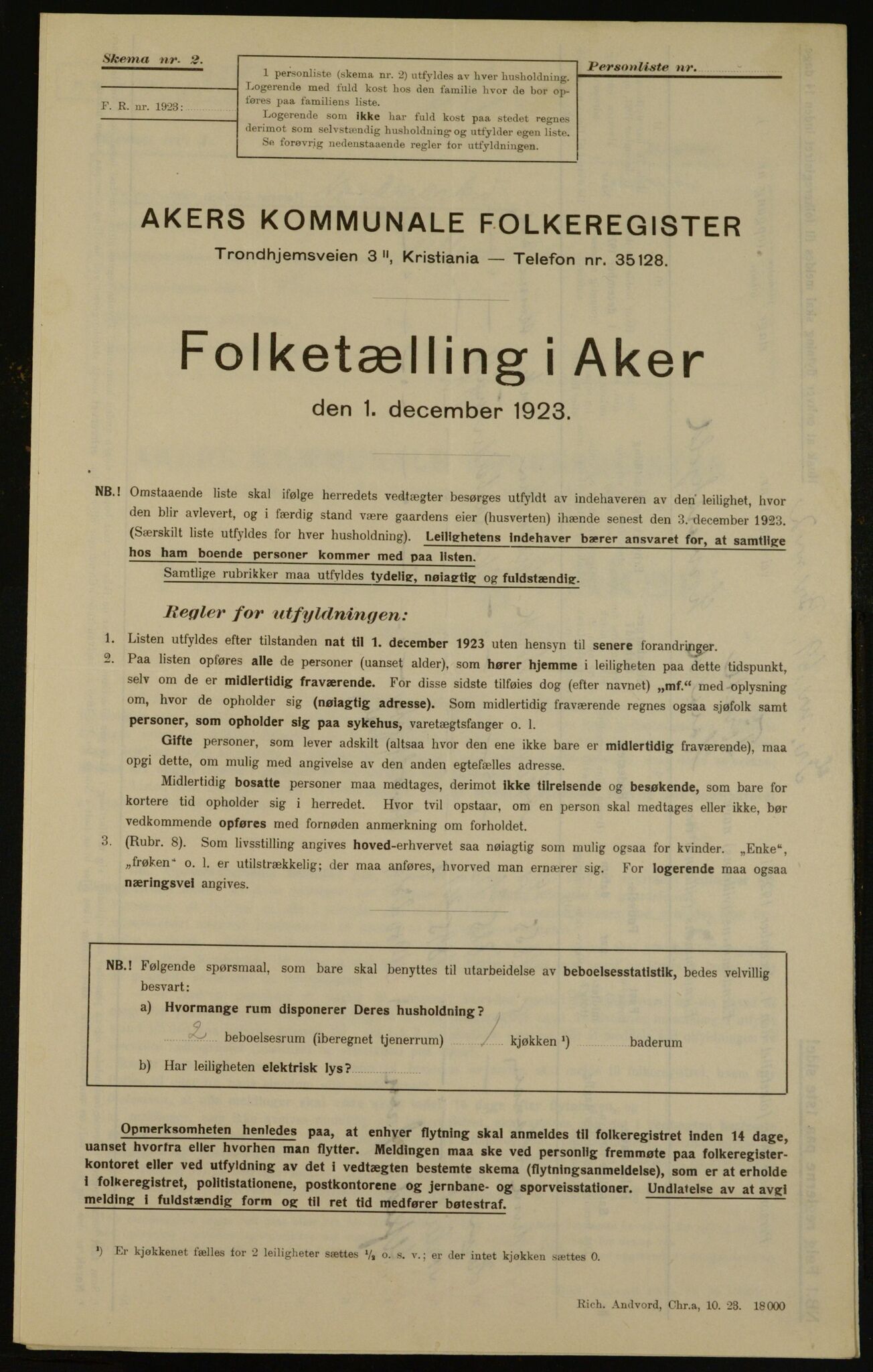 , Kommunal folketelling 1.12.1923 for Aker, 1923, s. 16110