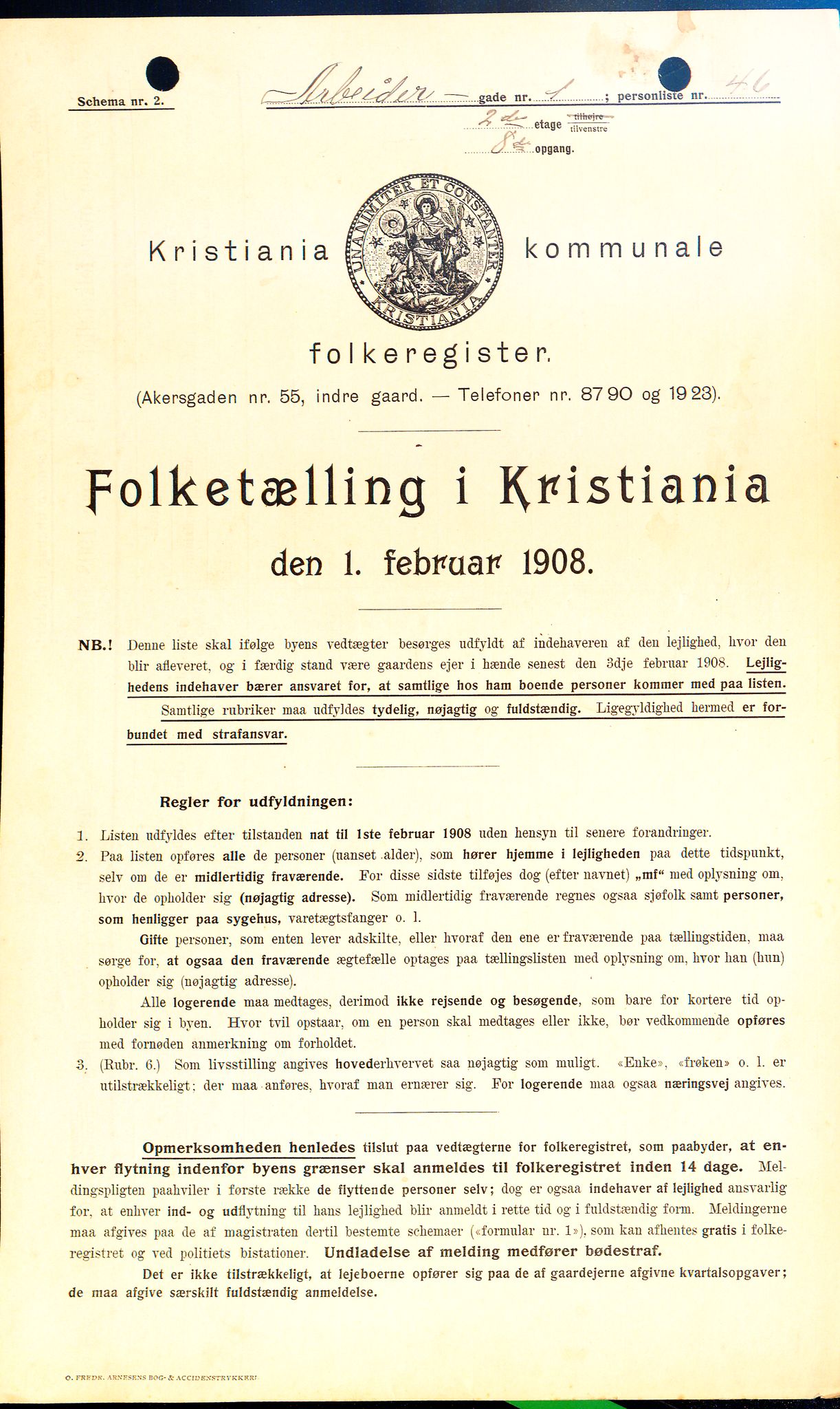 OBA, Kommunal folketelling 1.2.1908 for Kristiania kjøpstad, 1908, s. 1635