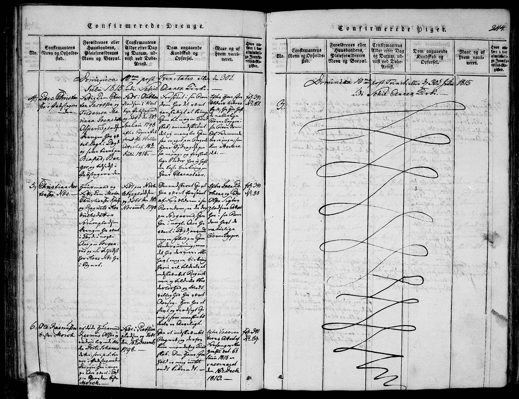 Kråkstad prestekontor Kirkebøker, SAO/A-10125a/F/Fa/L0003: Ministerialbok nr. I 3, 1813-1824, s. 244