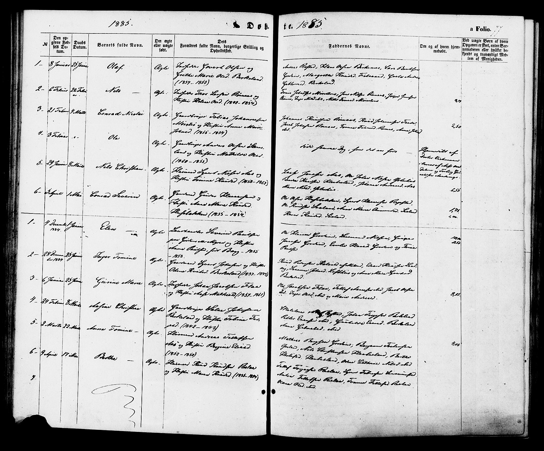 Birkenes sokneprestkontor, SAK/1111-0004/F/Fa/L0004: Ministerialbok nr. A 4, 1867-1886, s. 77