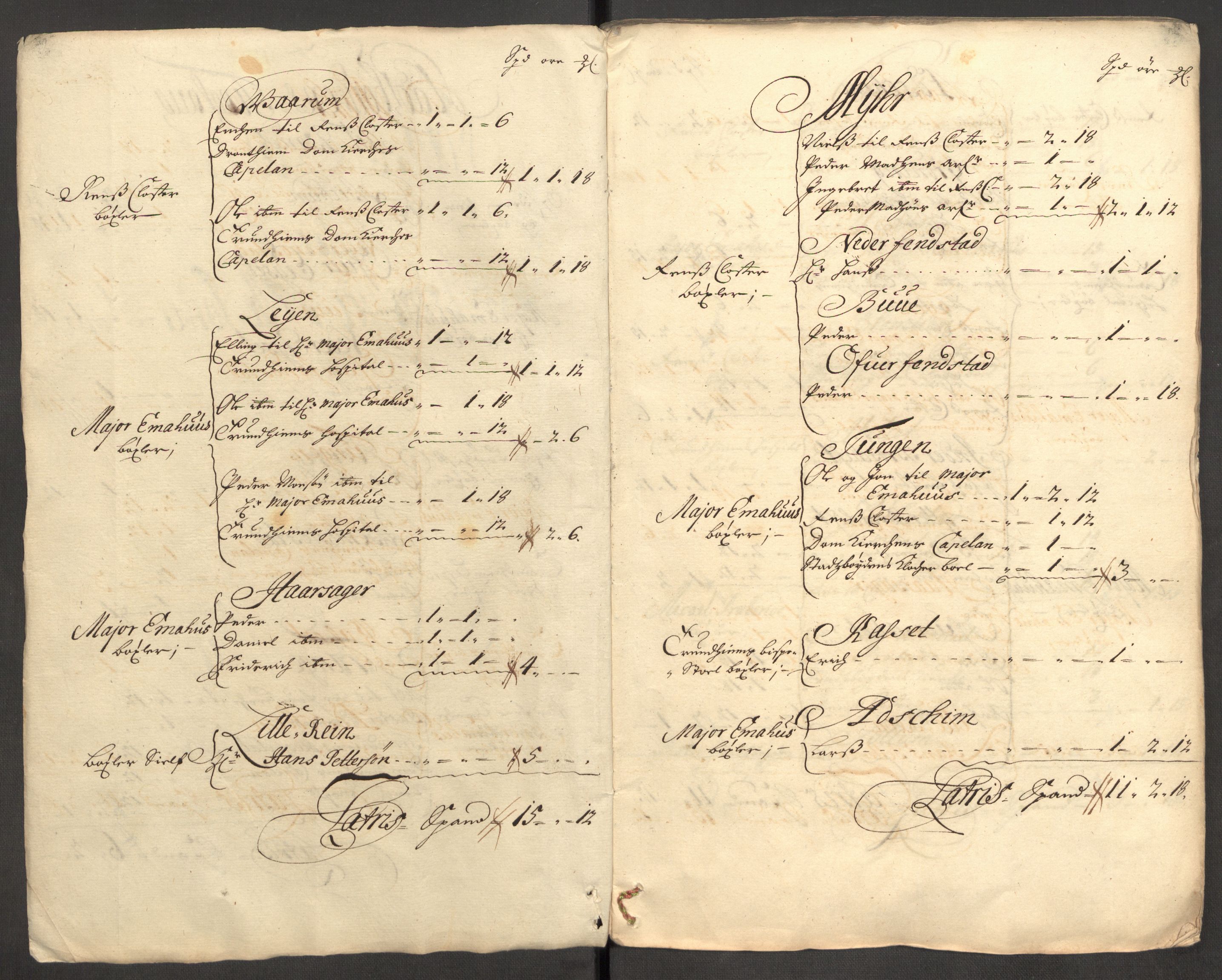 Rentekammeret inntil 1814, Reviderte regnskaper, Fogderegnskap, RA/EA-4092/R57/L3858: Fogderegnskap Fosen, 1708-1709, s. 19