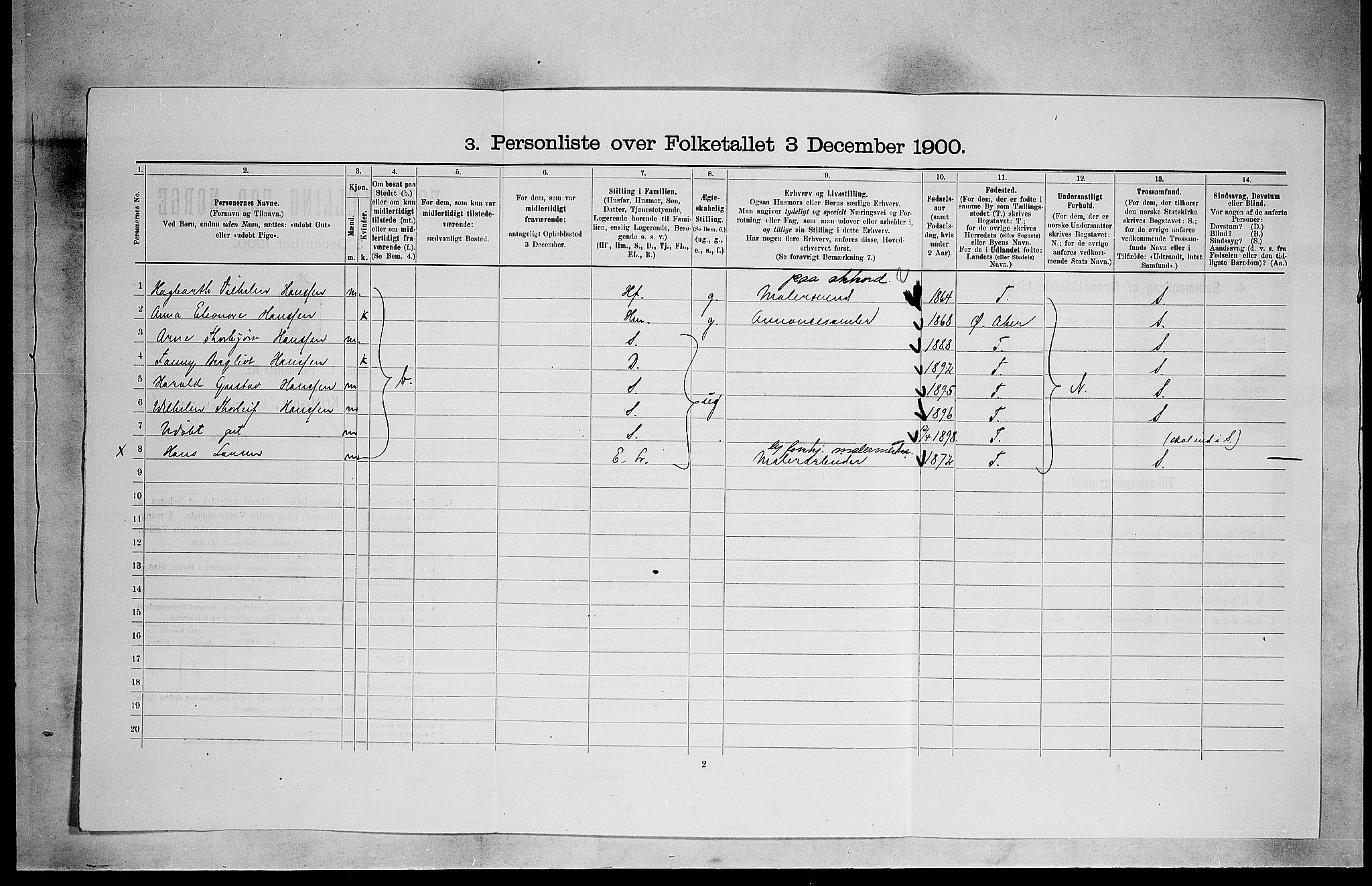 SAO, Folketelling 1900 for 0301 Kristiania kjøpstad, 1900, s. 1562