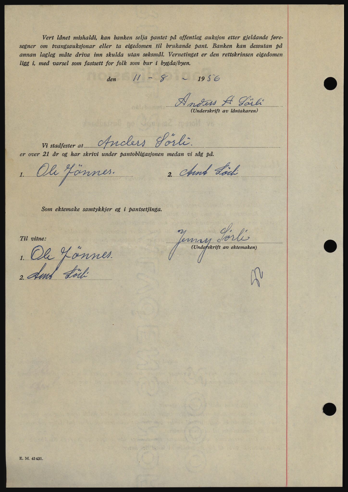 Hadeland og Land tingrett, SAH/TING-010/H/Hb/Hbc/L0034: Pantebok nr. B34, 1956-1956, Dagboknr: 2281/1956