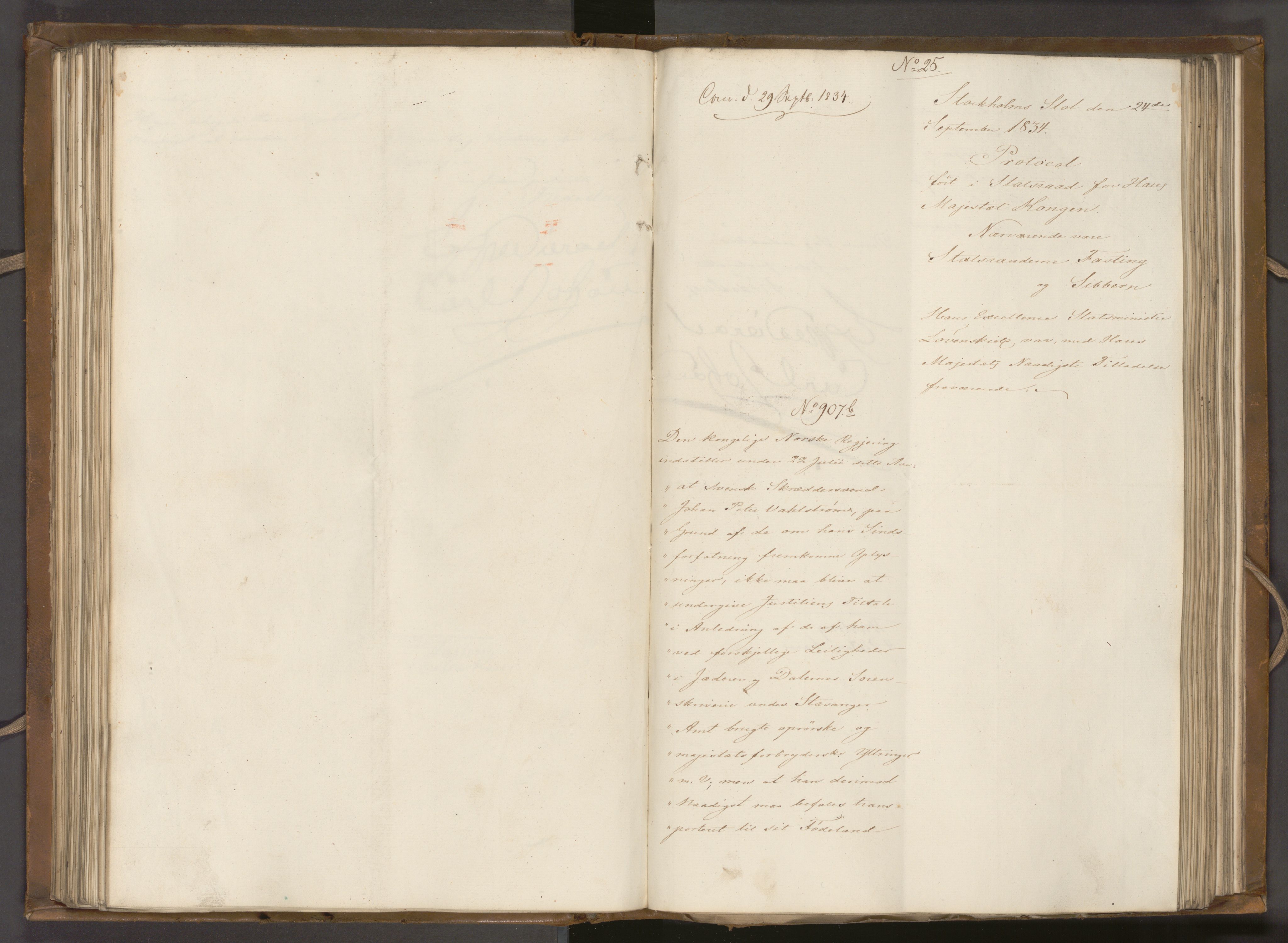 Statsrådssekretariatet, AV/RA-S-1001/A/Ab/L0039: Kgl. res. nr. 551-1179, 2. halvår, 1834