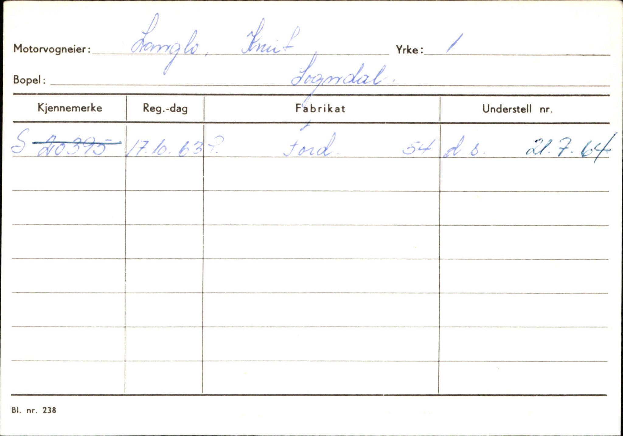 Statens vegvesen, Sogn og Fjordane vegkontor, AV/SAB-A-5301/4/F/L0124: Eigarregister Sogndal A-U, 1945-1975, s. 1431