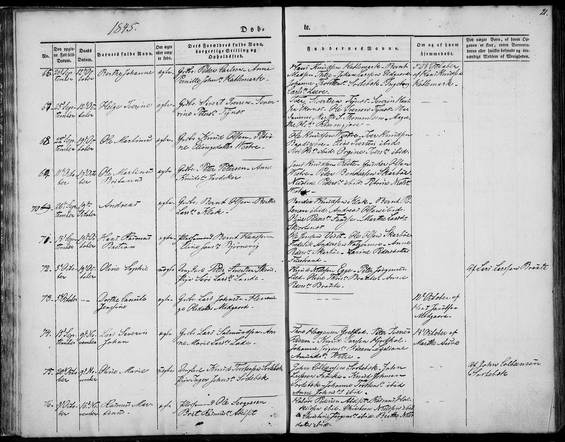 Ministerialprotokoller, klokkerbøker og fødselsregistre - Møre og Romsdal, AV/SAT-A-1454/522/L0312: Ministerialbok nr. 522A07, 1843-1851, s. 21