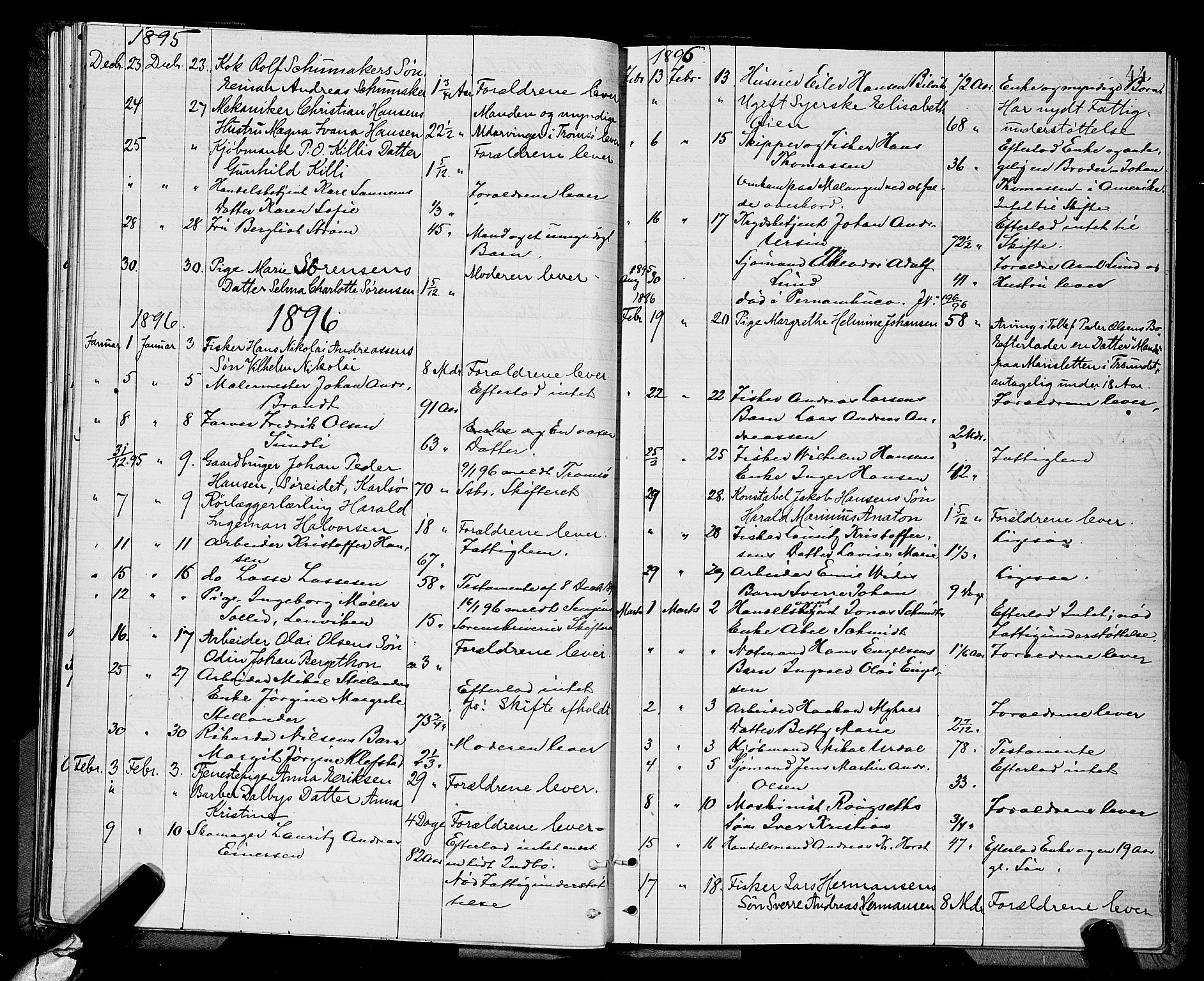 Tromsø byfogd/byrett, AV/SATØ-SATØ-0063/1/M/Mb/L0652: Dødsanmeldelsesprotokoll, 1882-1901, s. 43b-44a