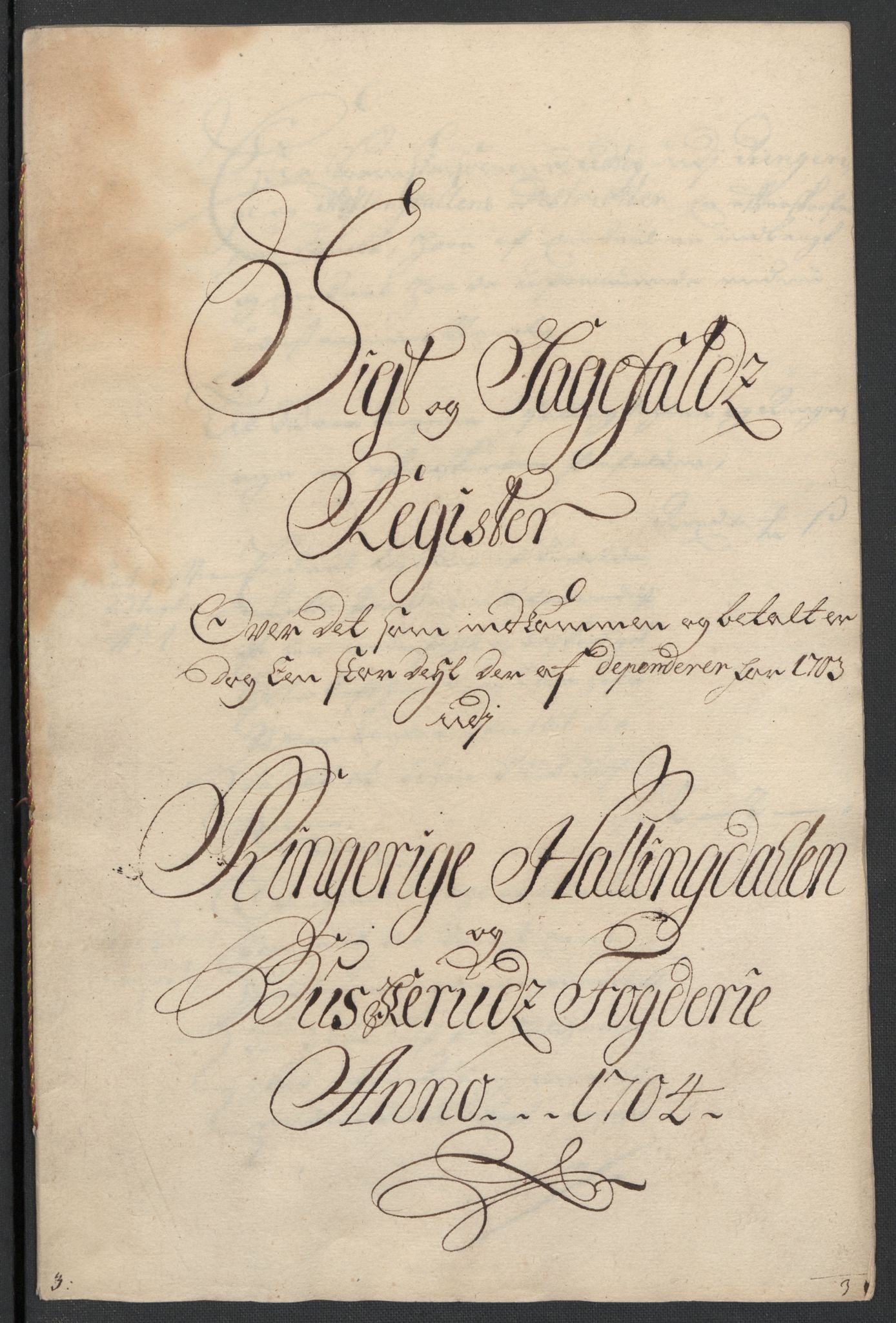 Rentekammeret inntil 1814, Reviderte regnskaper, Fogderegnskap, AV/RA-EA-4092/R22/L1463: Fogderegnskap Ringerike, Hallingdal og Buskerud, 1704, s. 180