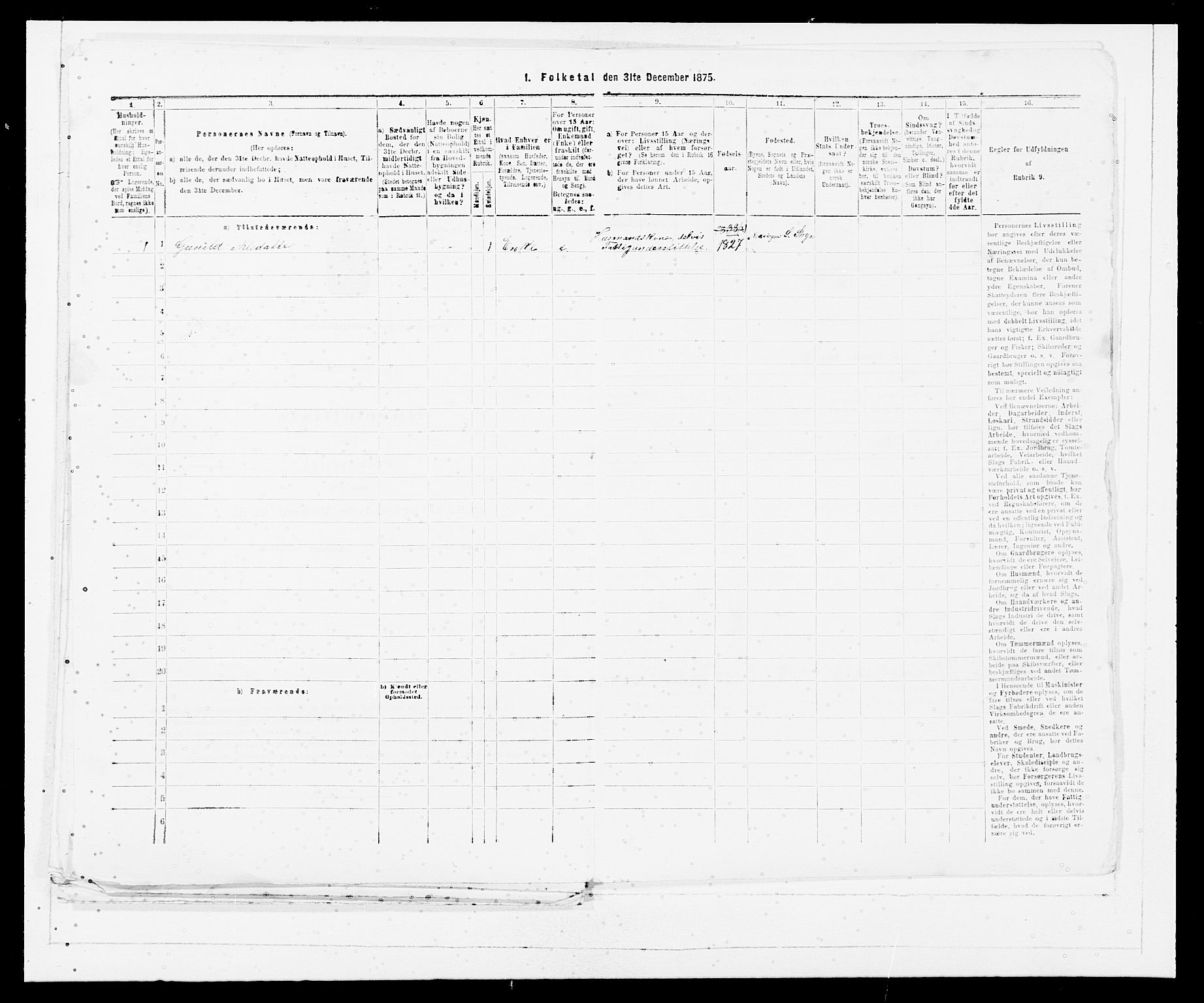 SAB, Folketelling 1875 for 1448P Stryn prestegjeld, 1875, s. 110